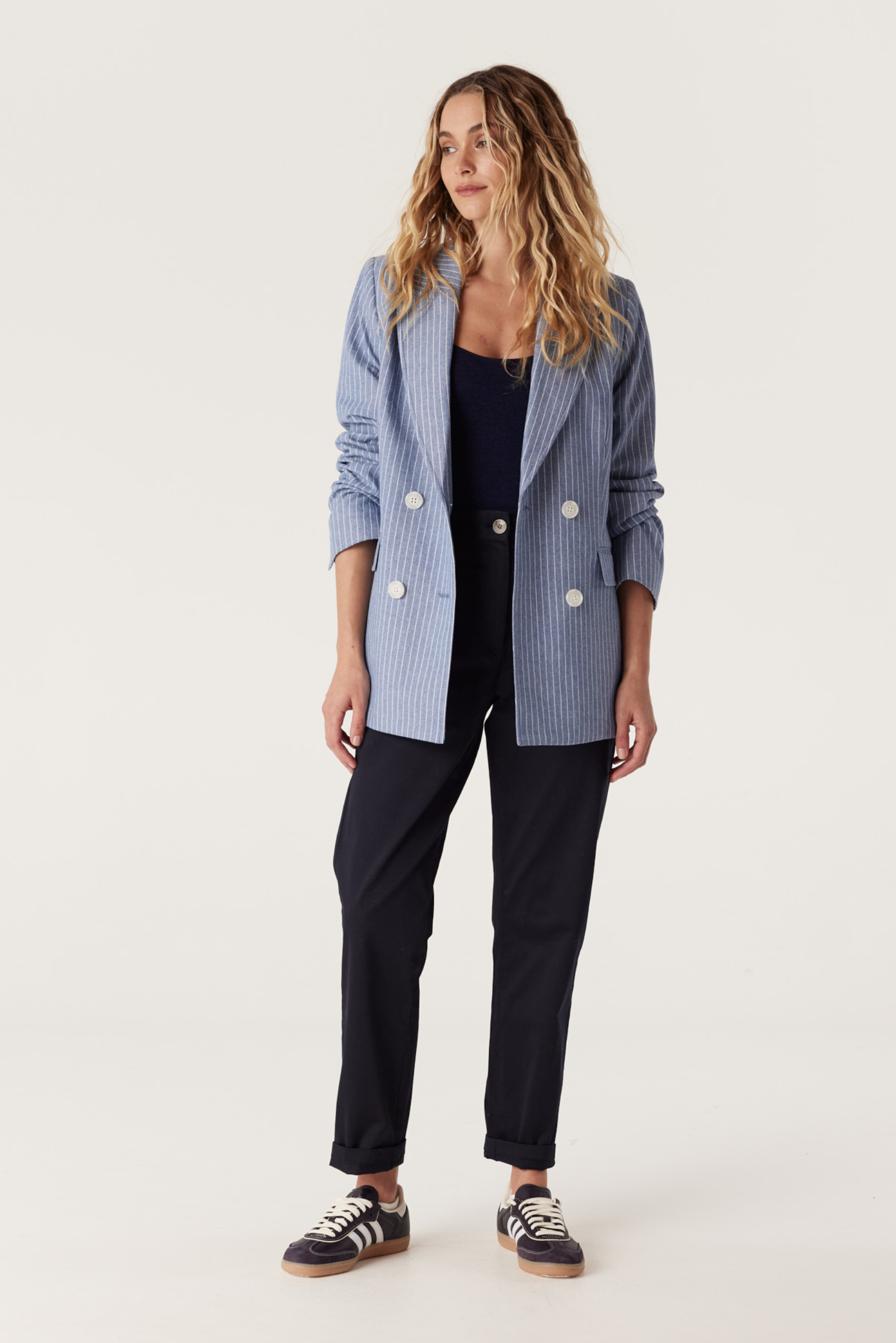 Austin Pinstripe Blazer - Blue