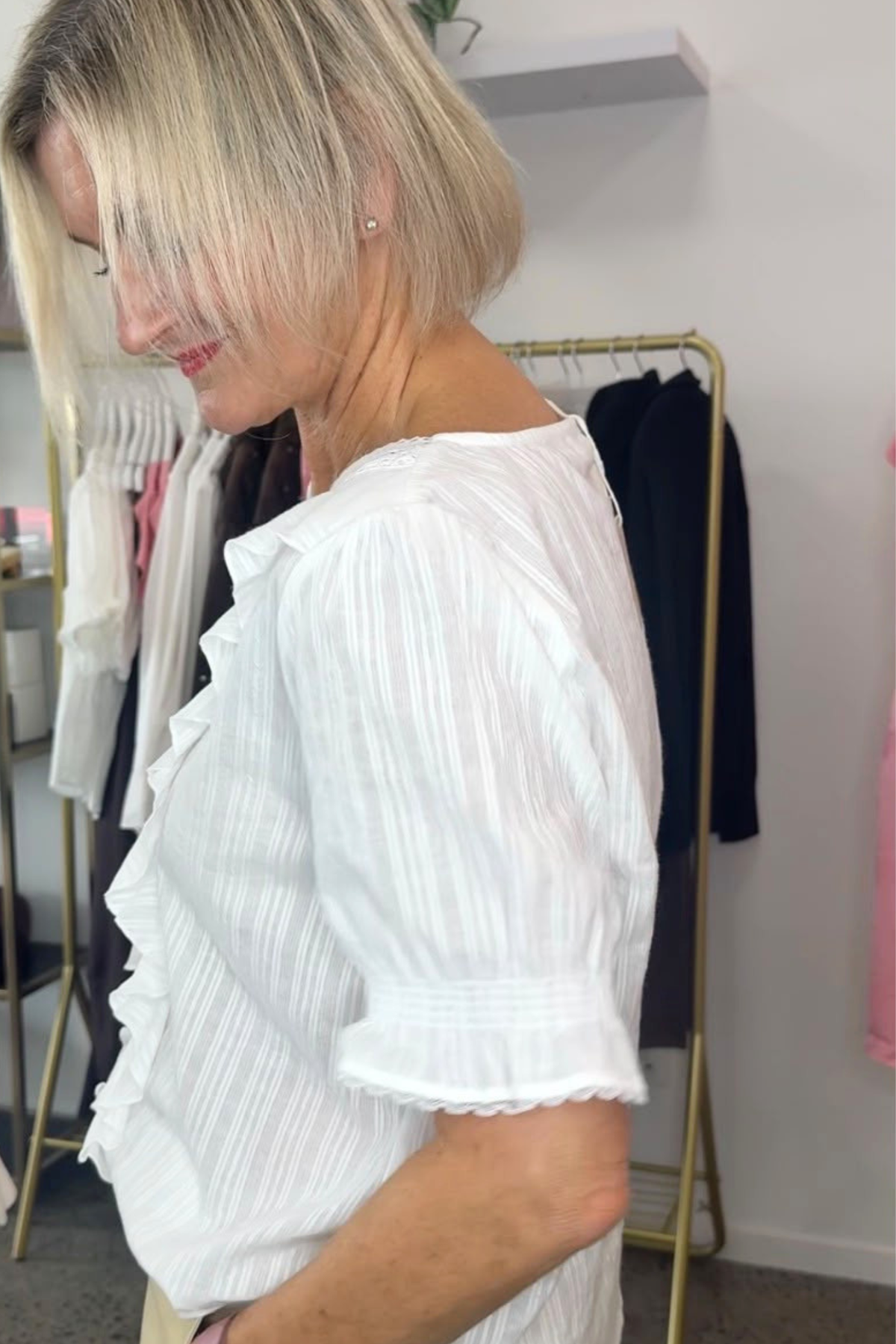 Amelia Blouse S/S - White