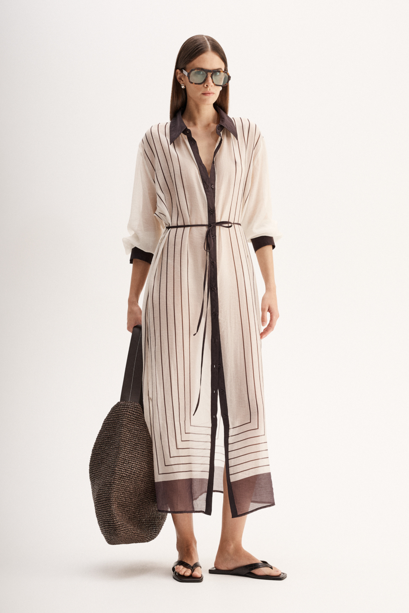 Havana Dress - Chocolate Stripe