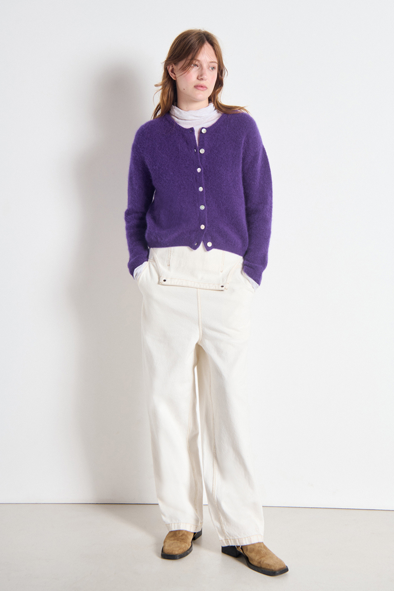 Vitow Cardigan - Eggplant