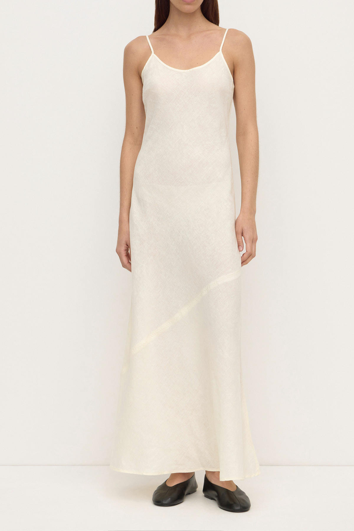 Colette Linen Slip Dress - Vanilla
