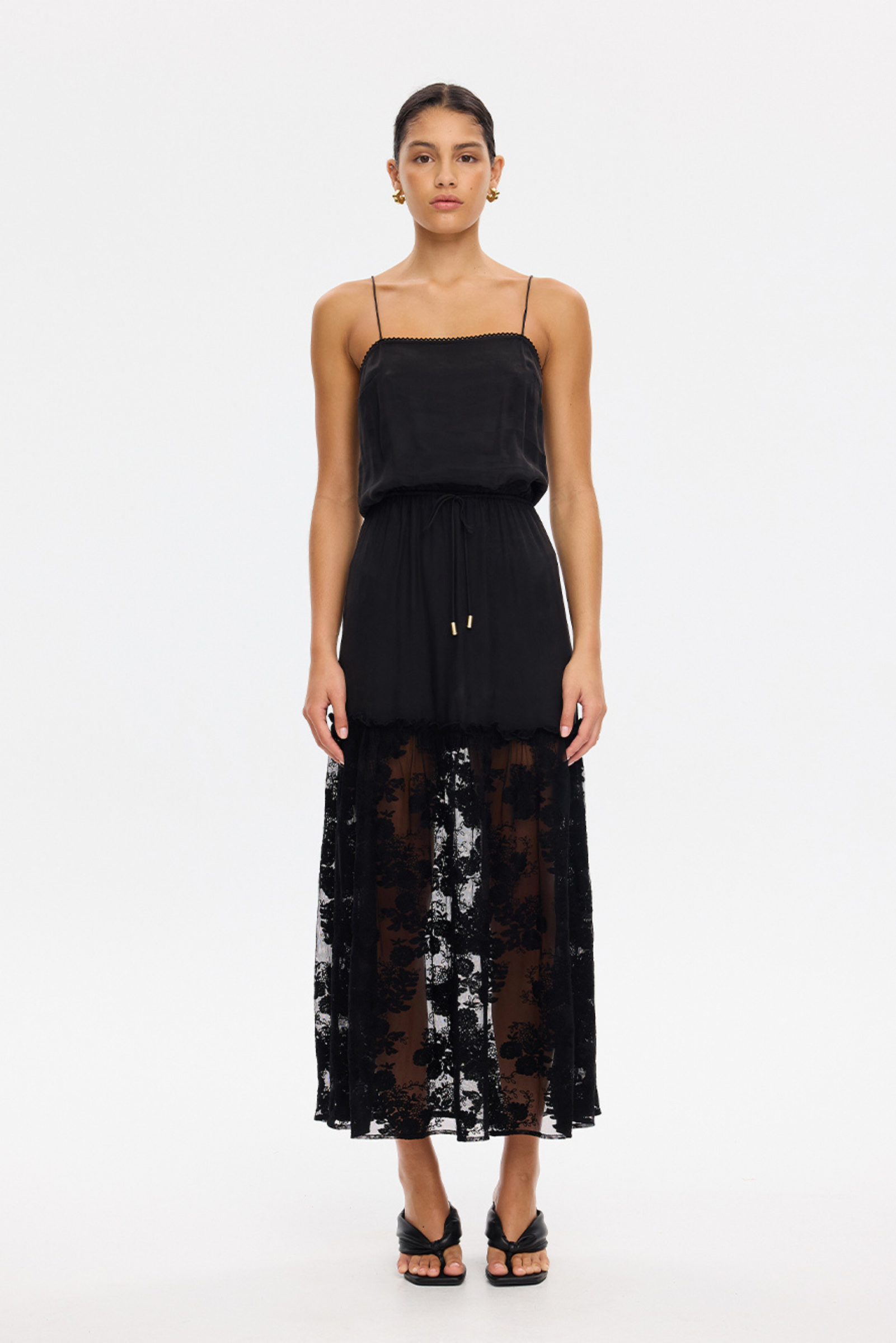 Blair Lace Maxi Dress - Black