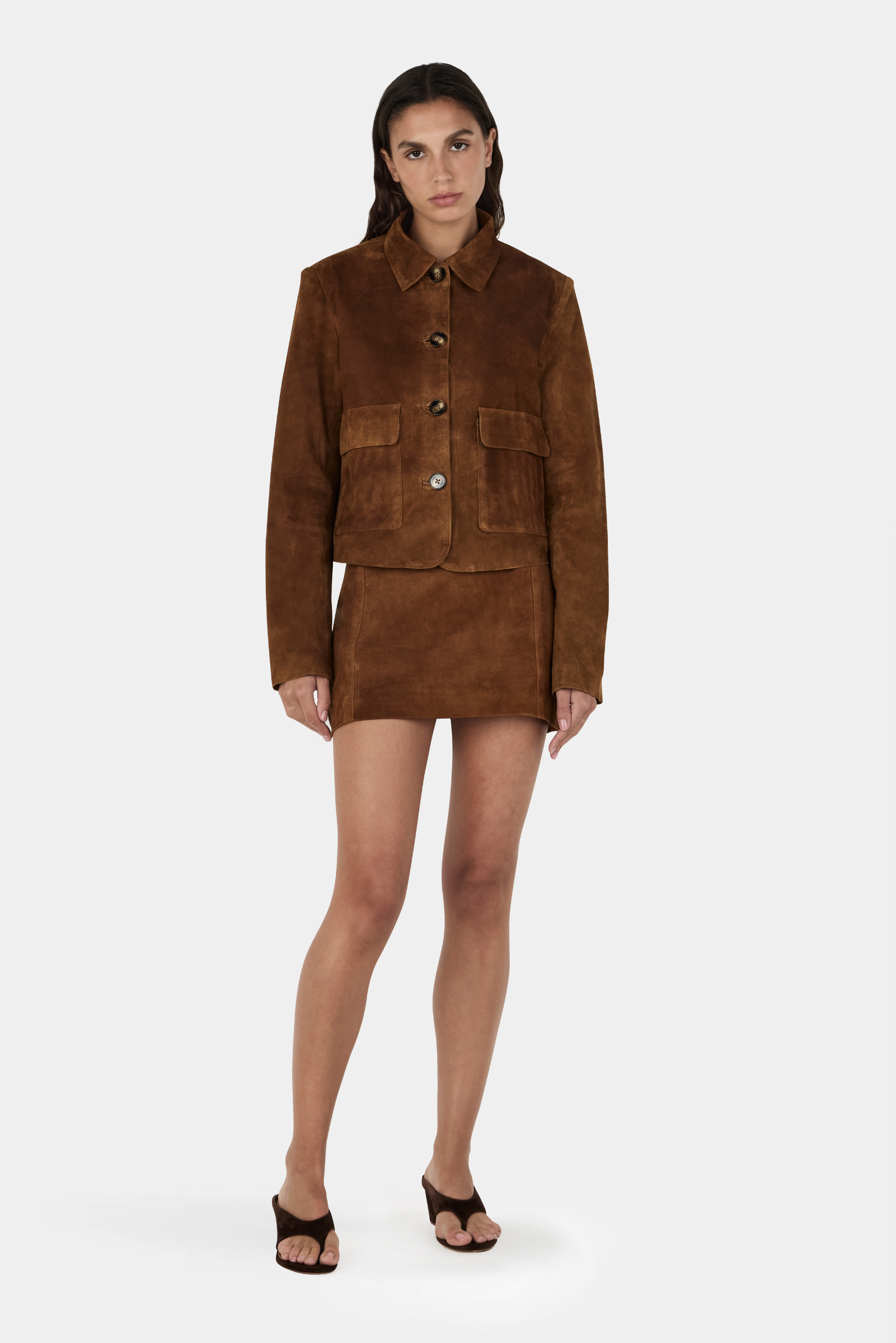 Logan Suede Coat - Tan