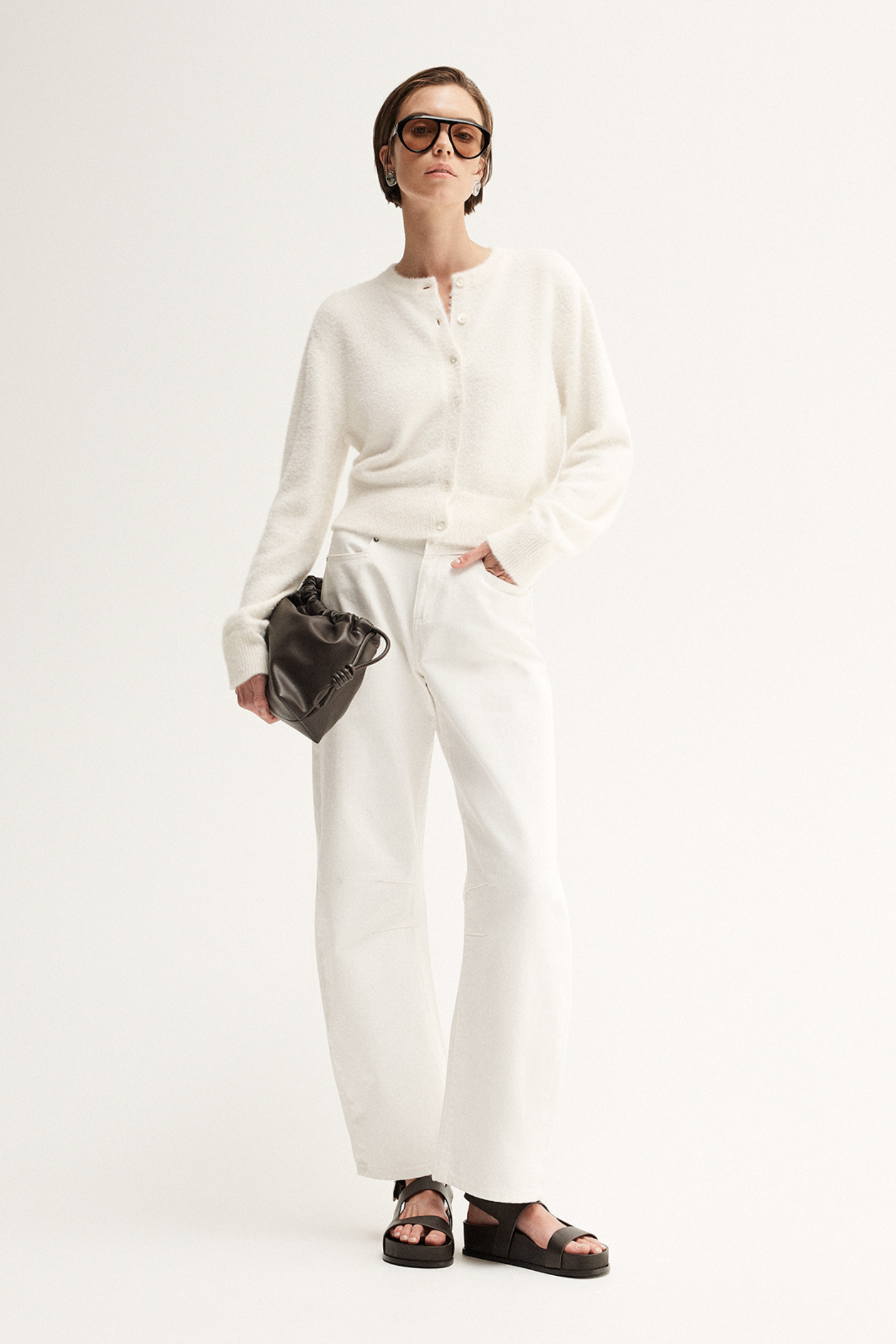 Posie Knit Cardigan - White