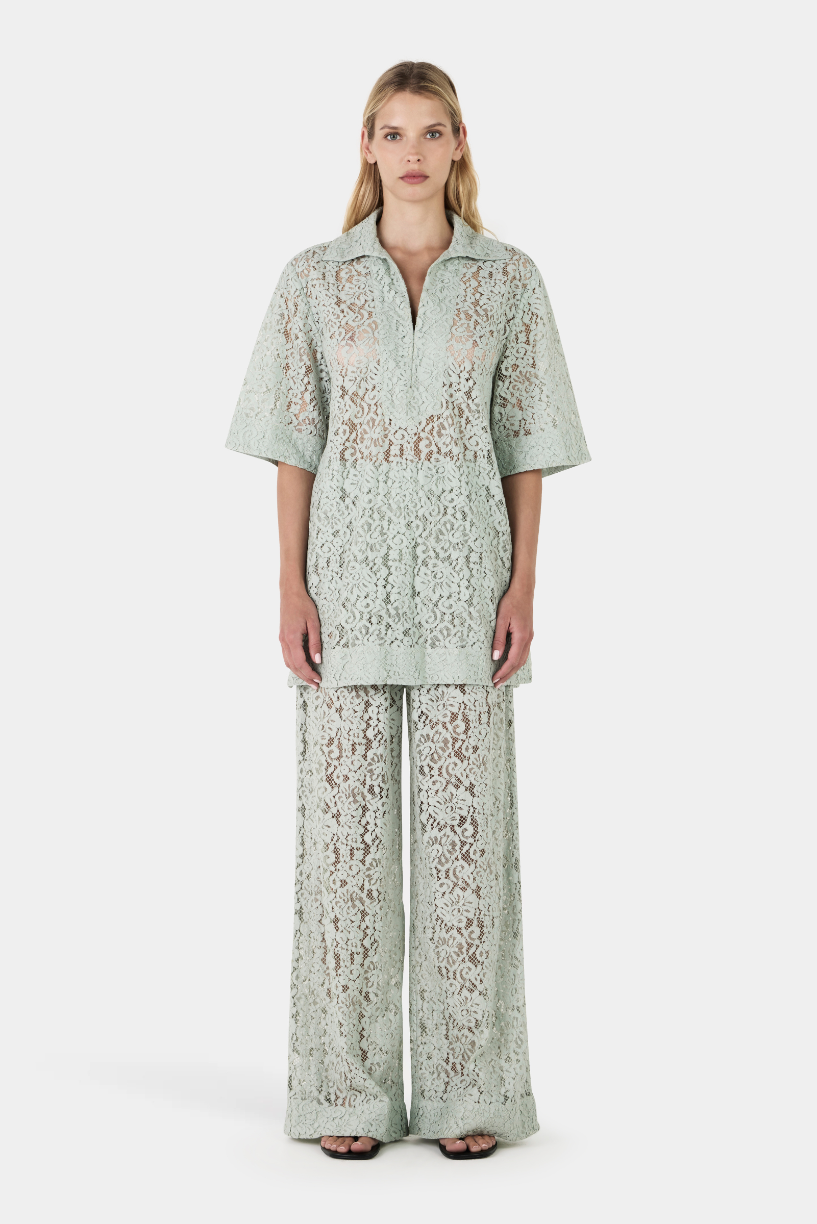 Marlow Lace Top - Sea Spray
