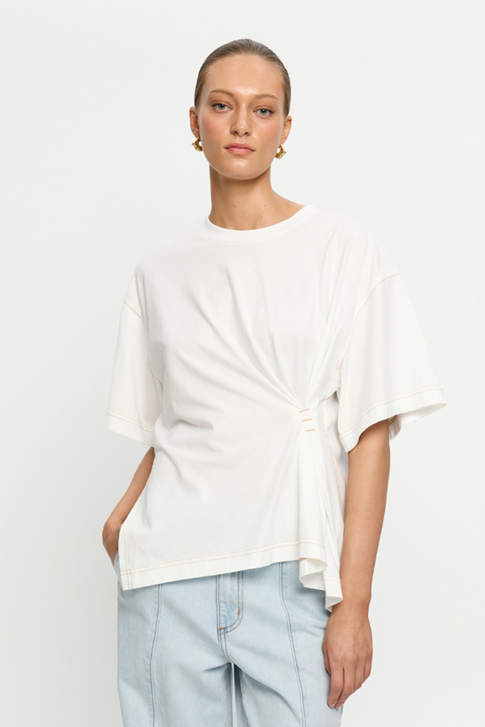 Vera Asymmetrical Tee - Ivory