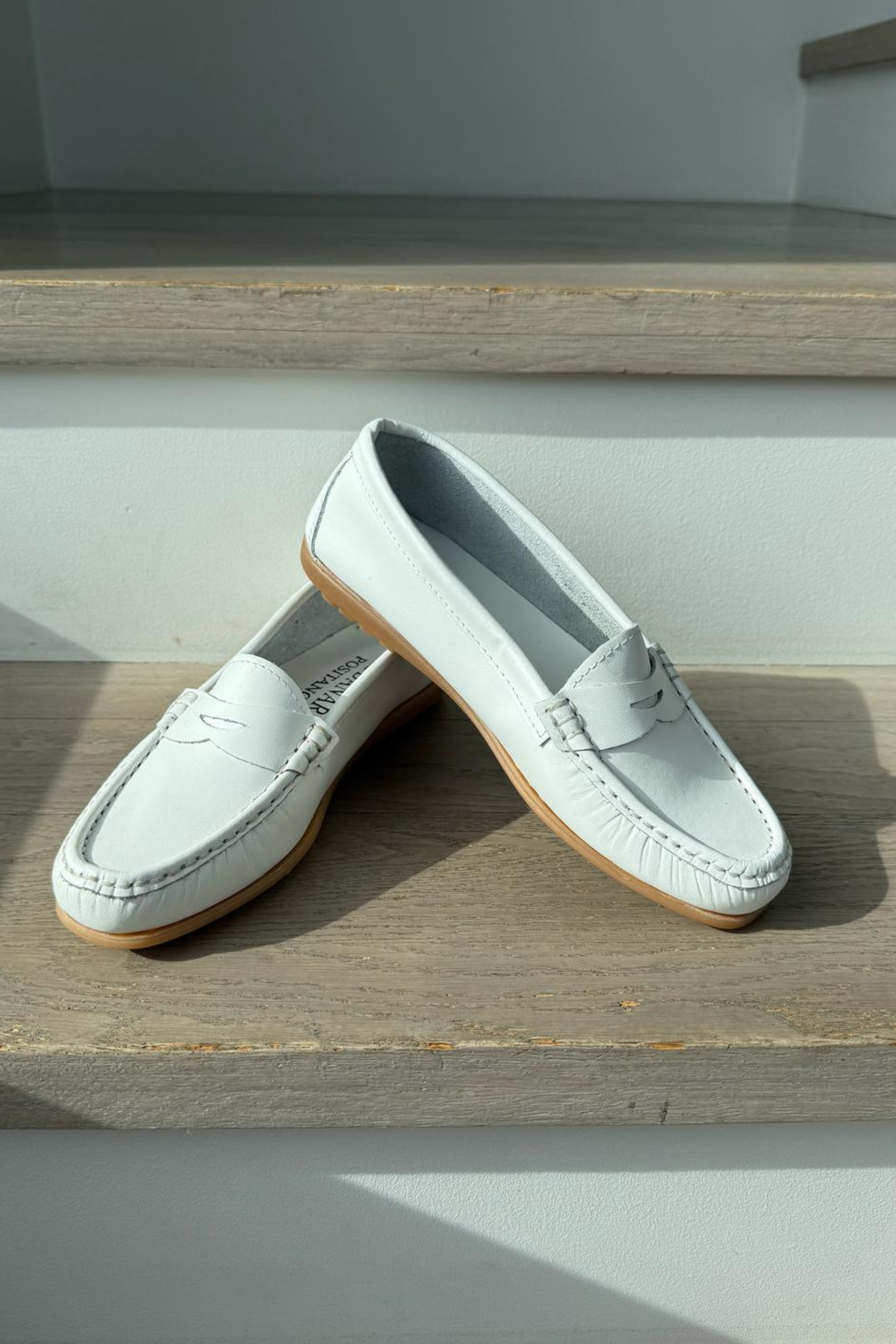 Italian Leather Loafers - White