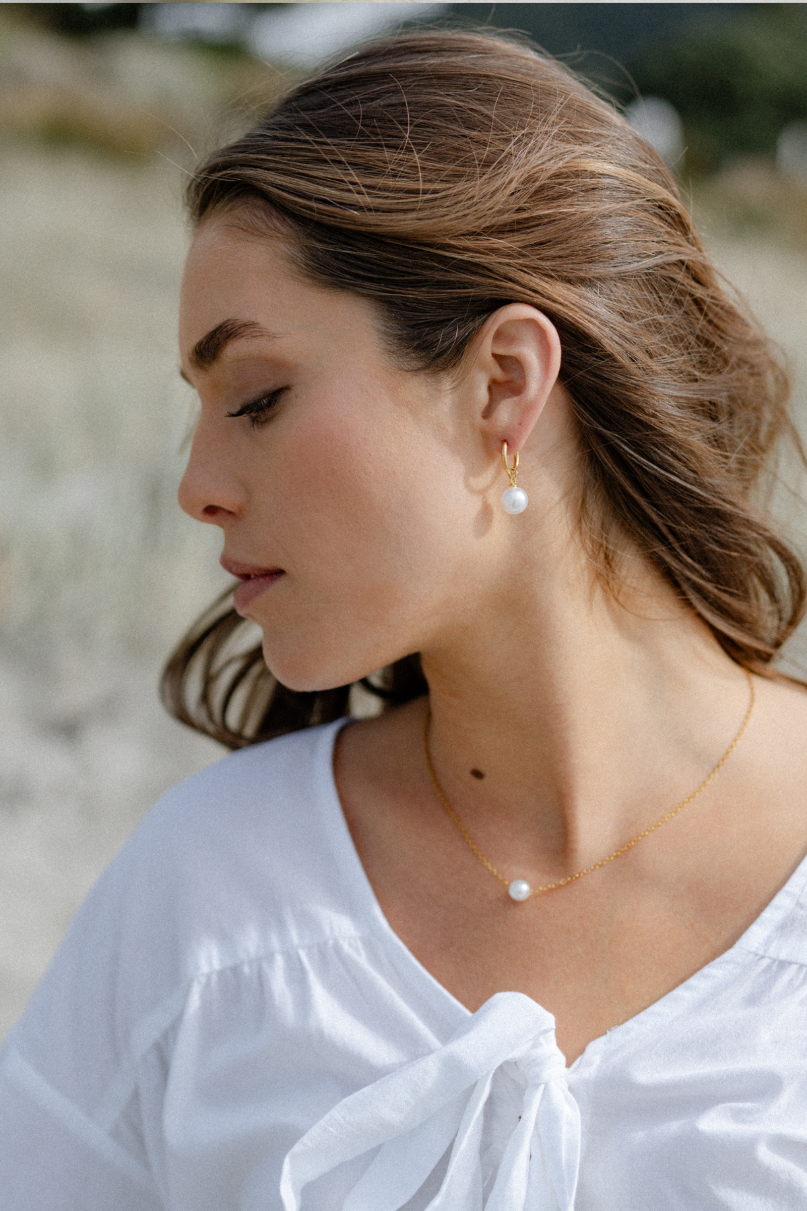 Orb Earrings - Pearl
