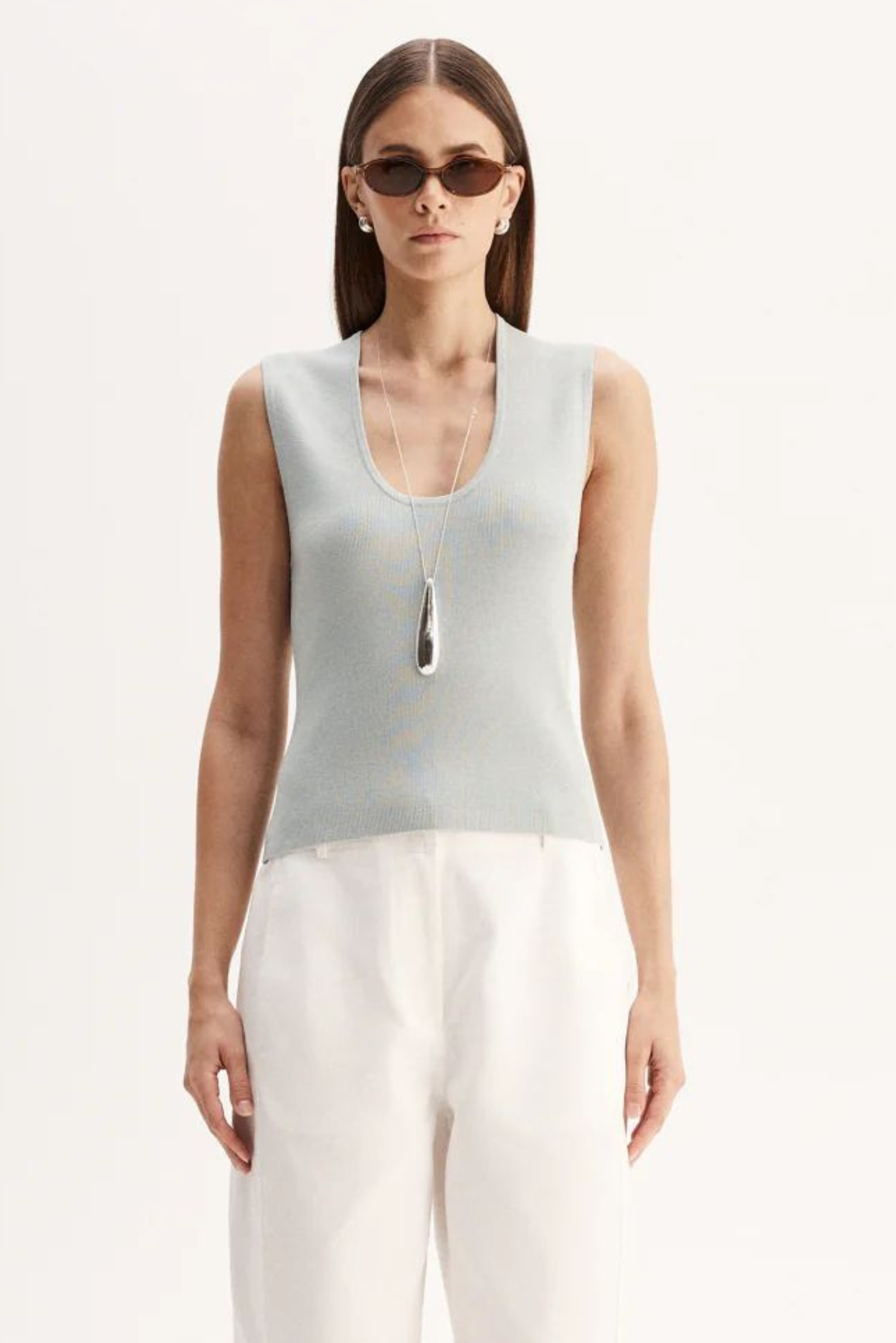 Blair Knit Top - Light Blue