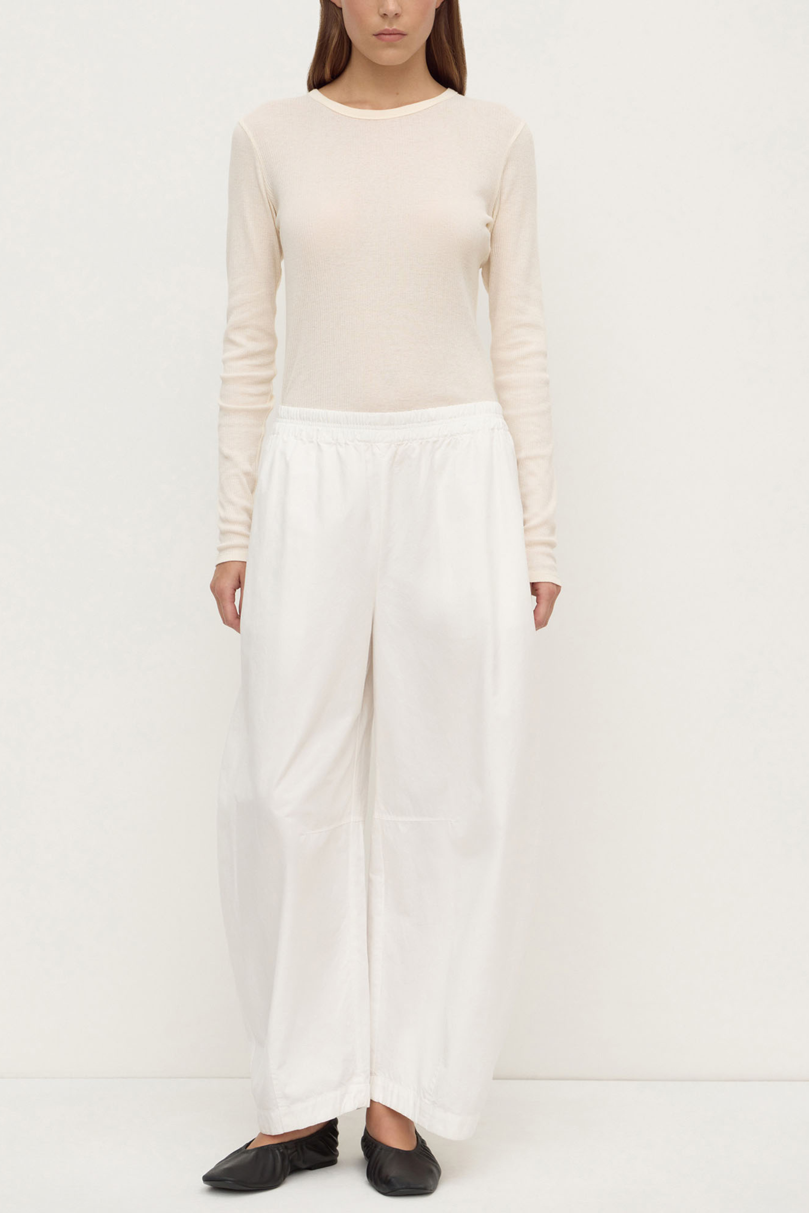 Lola Barrel Pants - White