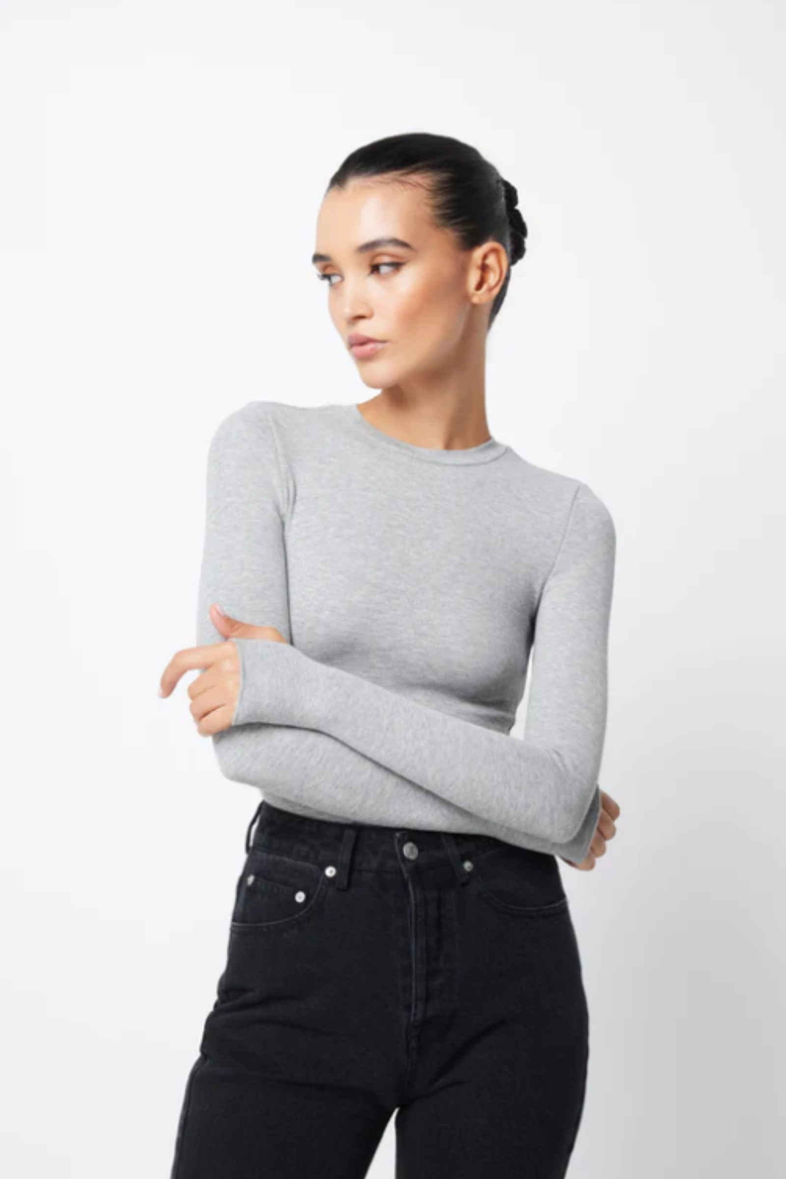 Brooklyn Top - Grey Marle