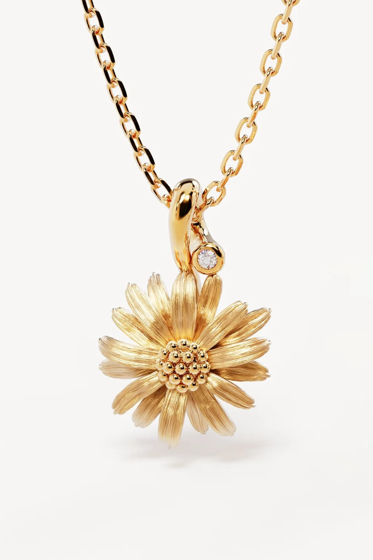 Birth Flower Necklace Daisy April - Gold