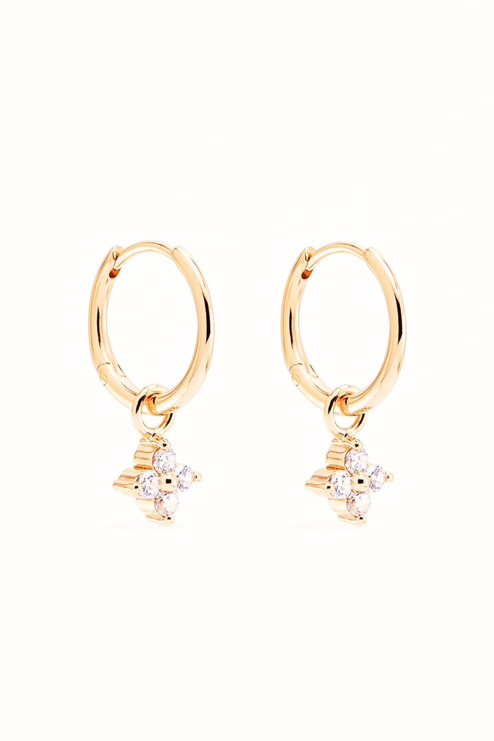 Crystal Bloom Hoops - Gold