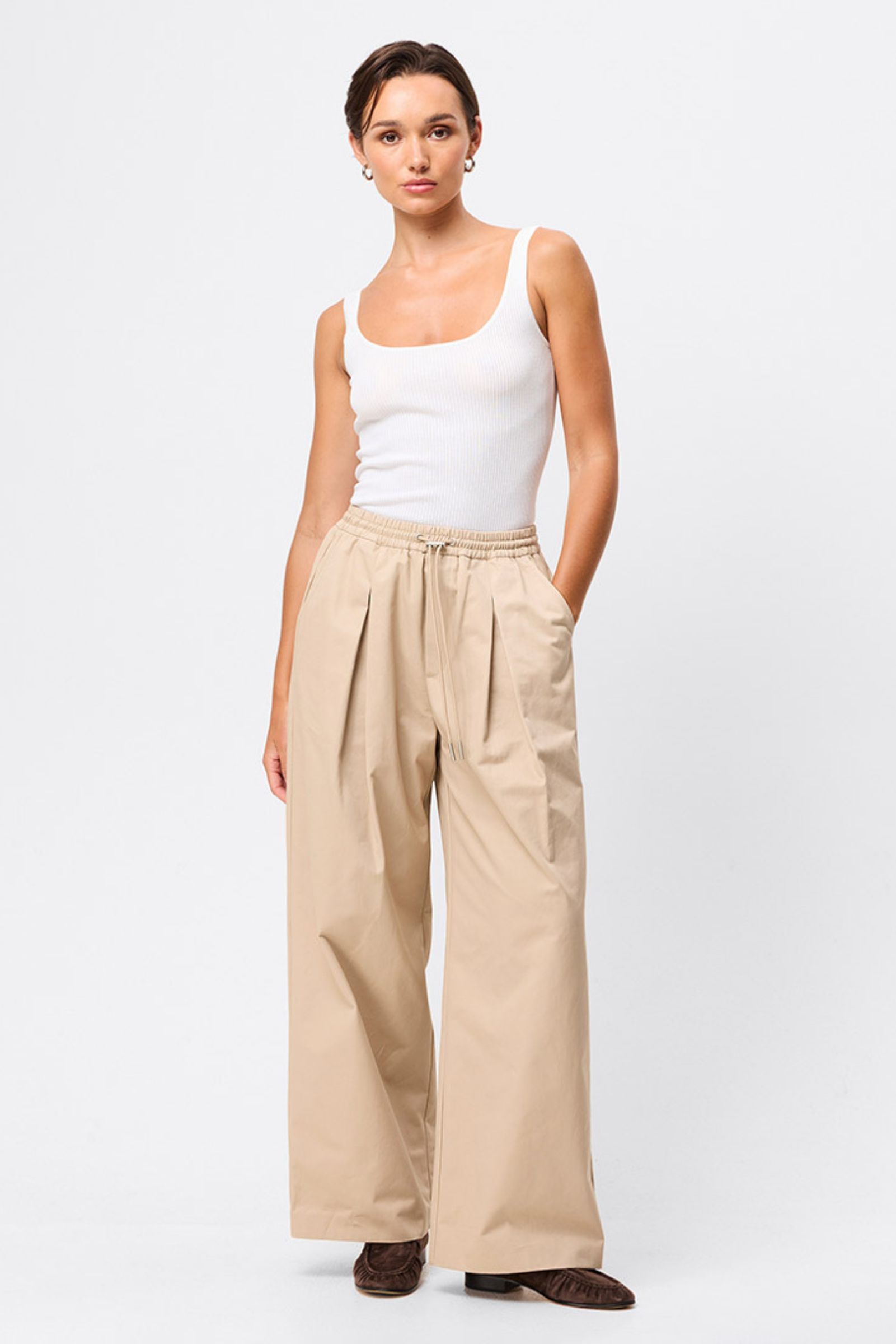 Tied Down Pants - Natural