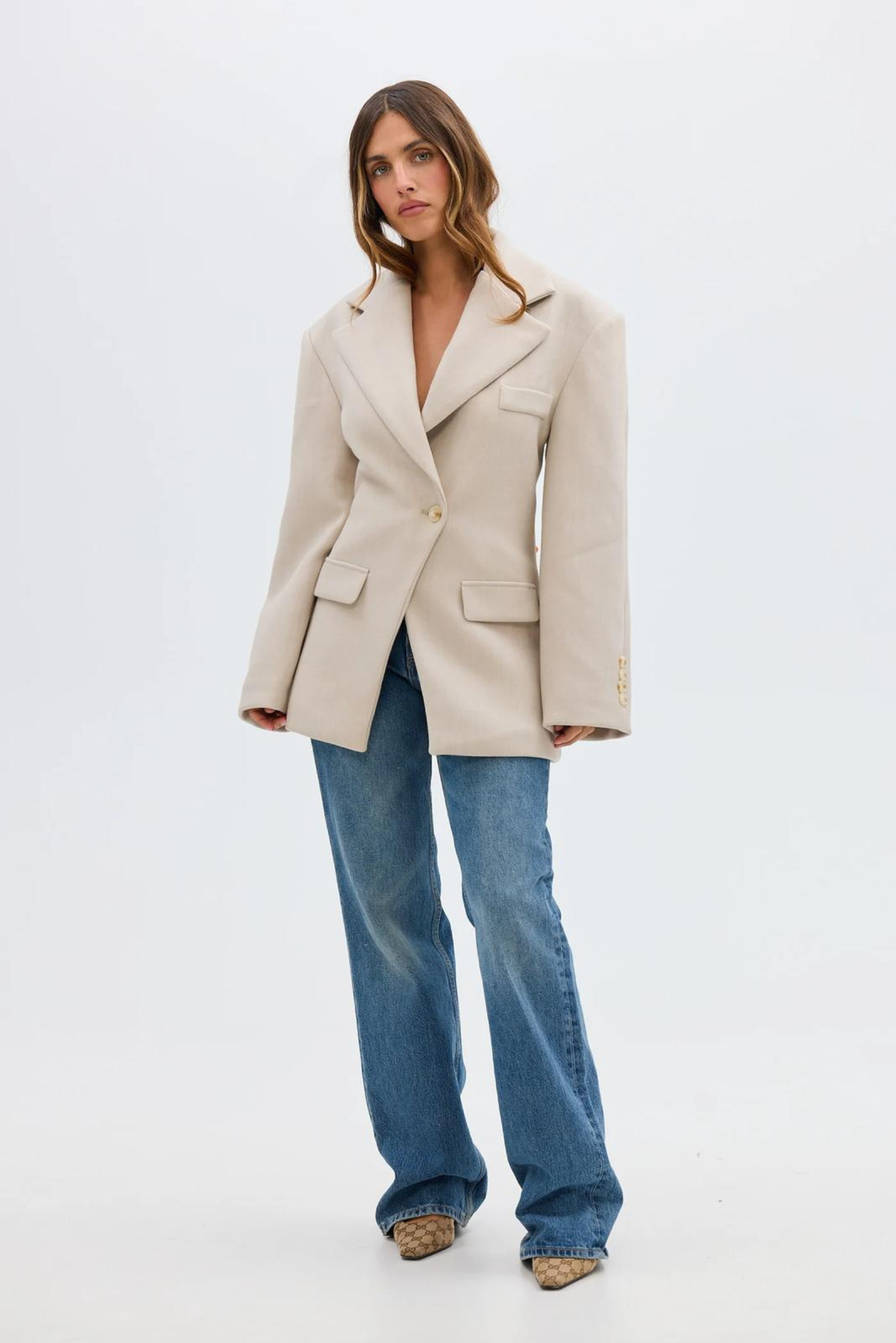 Cinched Blazer - Dove Grey