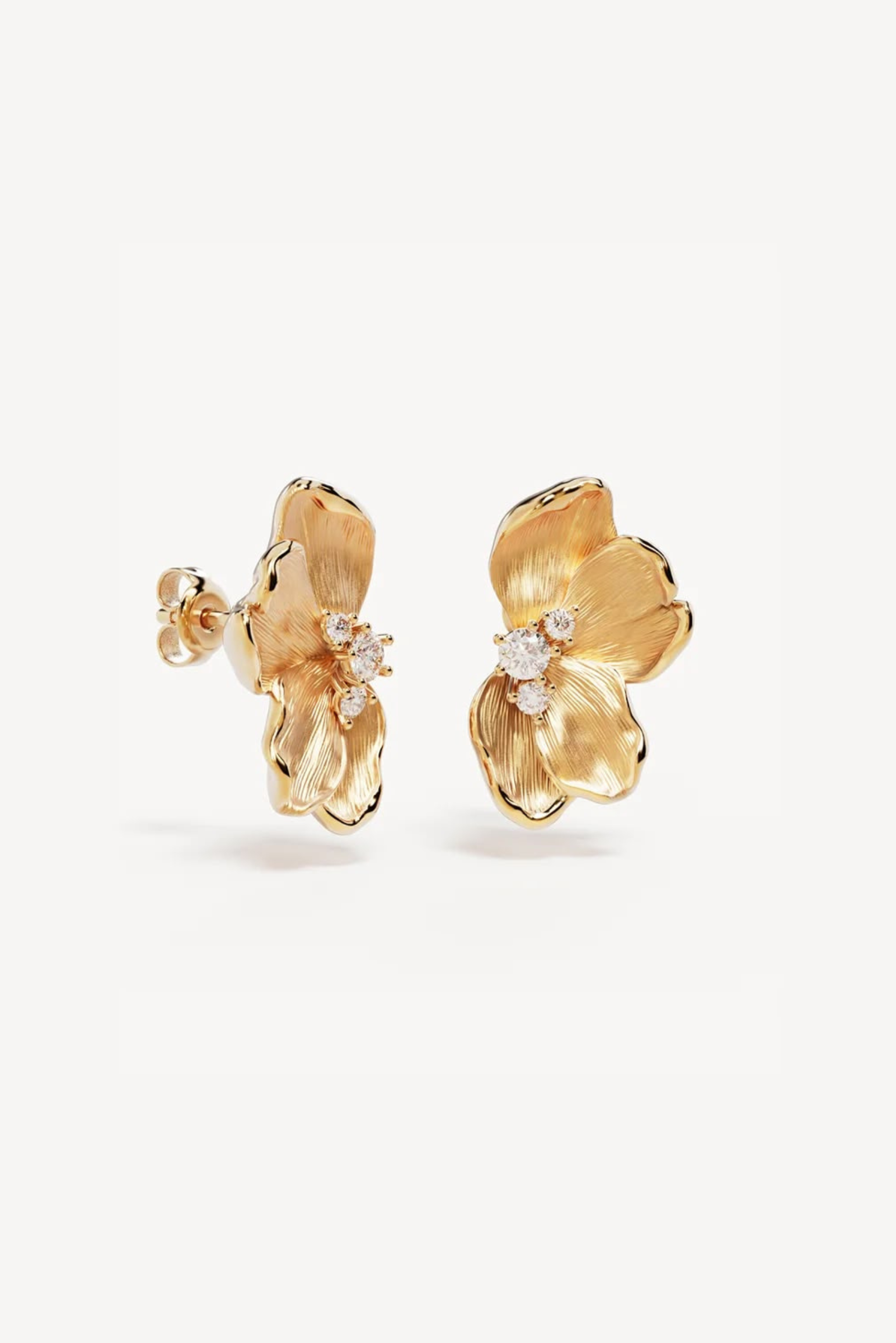 Serene Lotus Statement Earrings - Gold