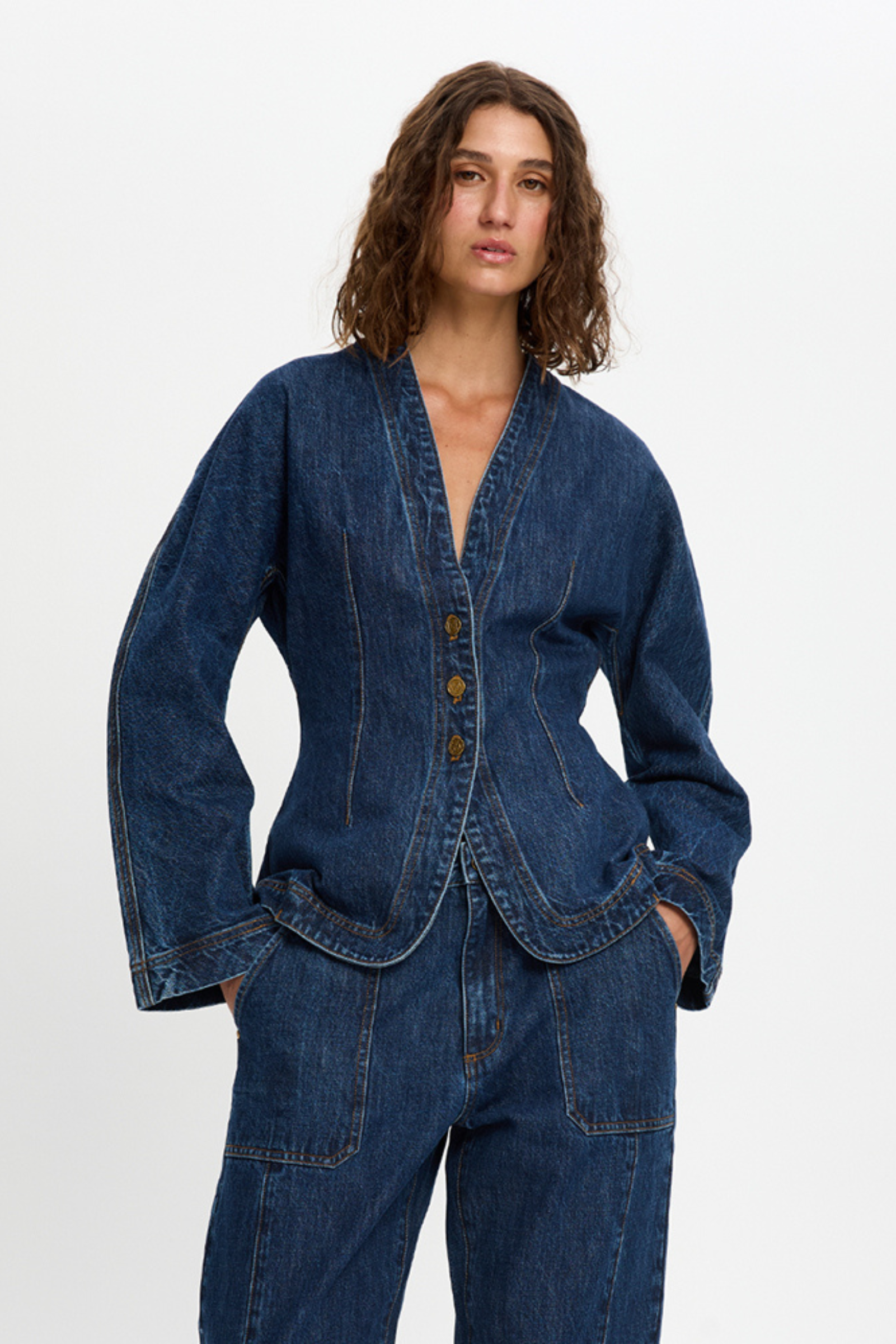 Jessica Denim Barrel Jacket - Dark
