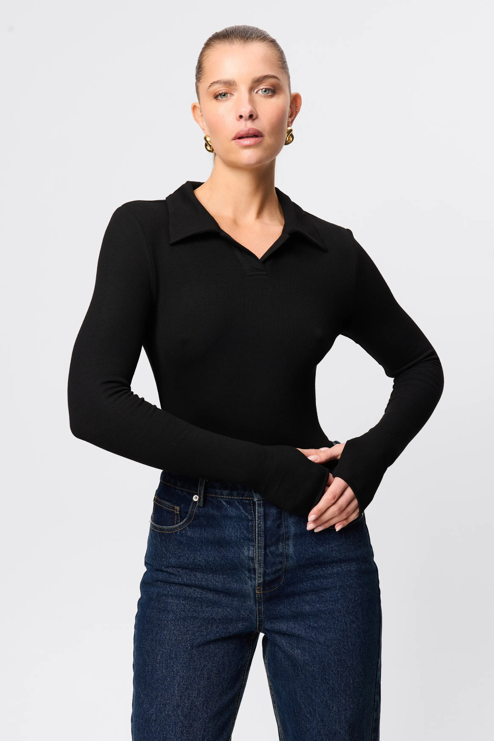 Florence Polo Top - Black