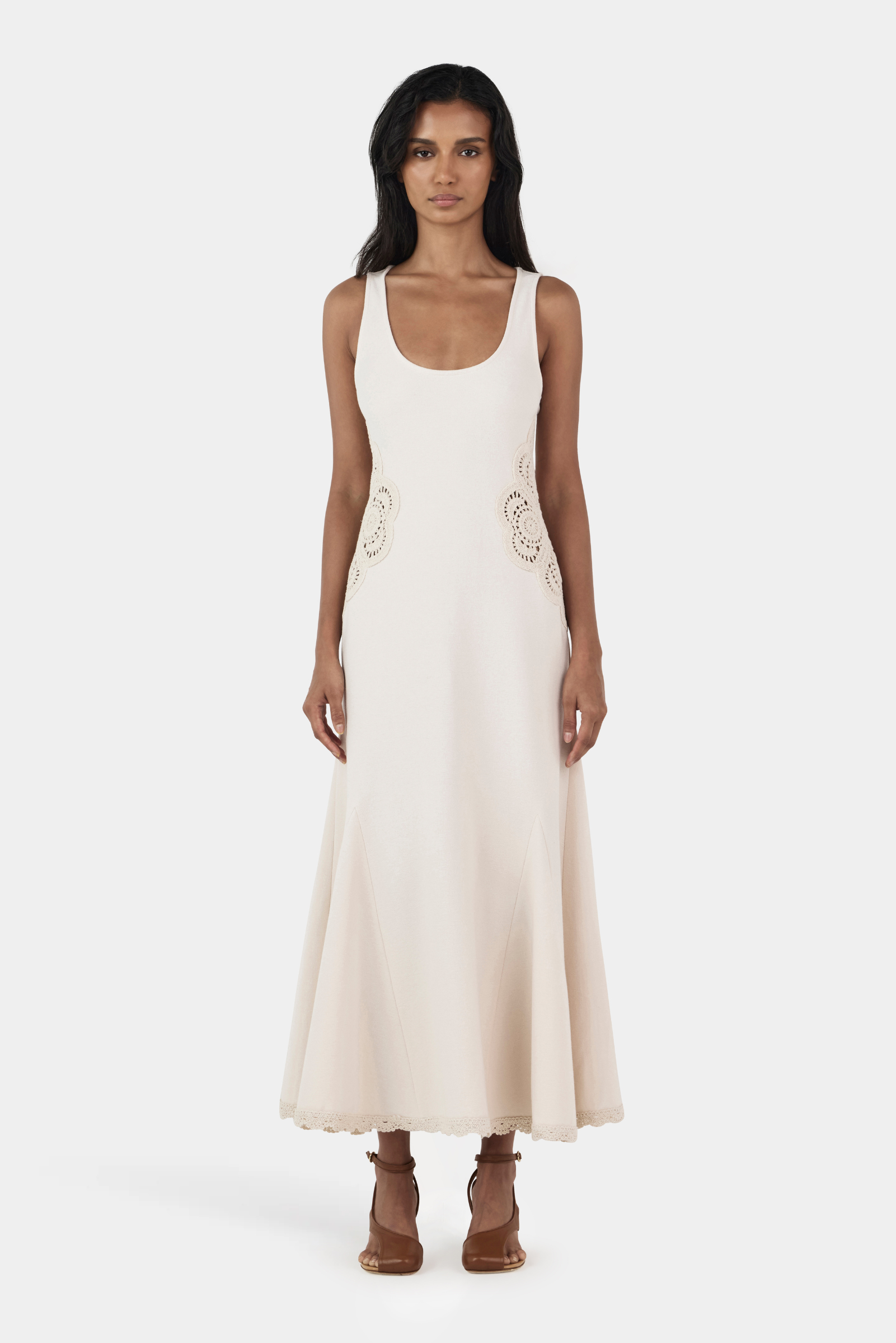 Ivy Crochet Dress - Sandstone