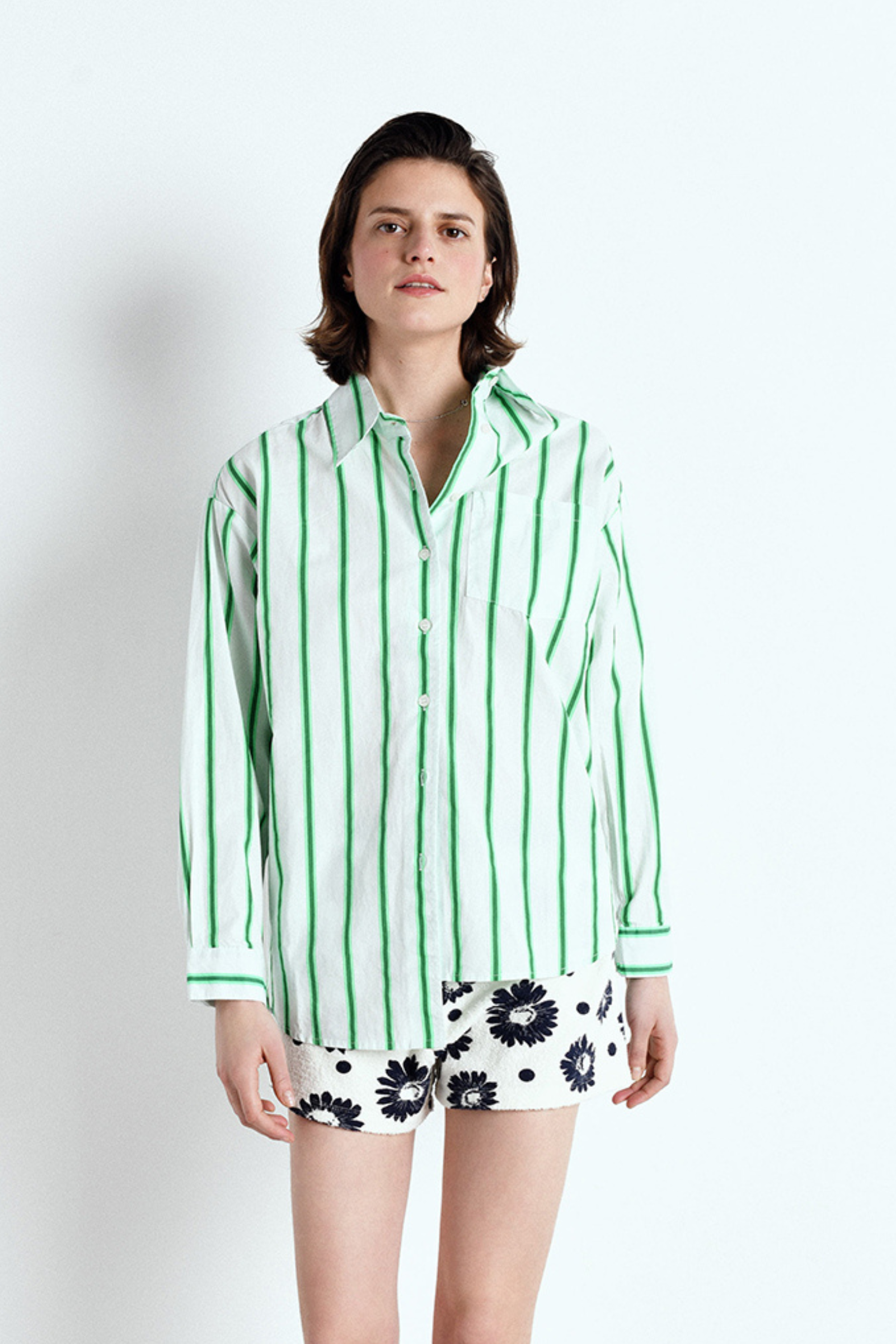 American Vintage Shirt - Neon Lagoon Stripes