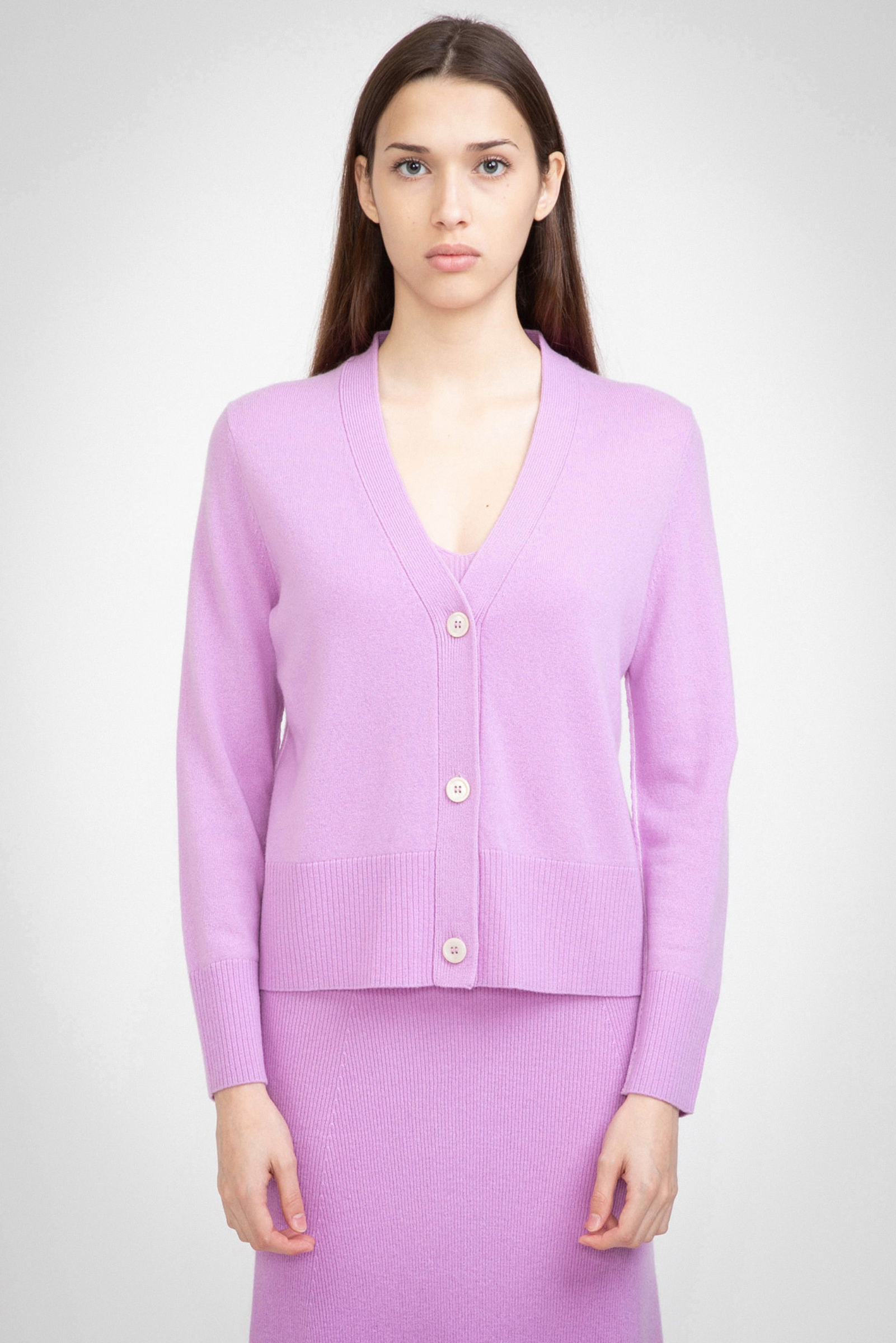 100% Cashmere Classic Cardigan N.09 - Orchid