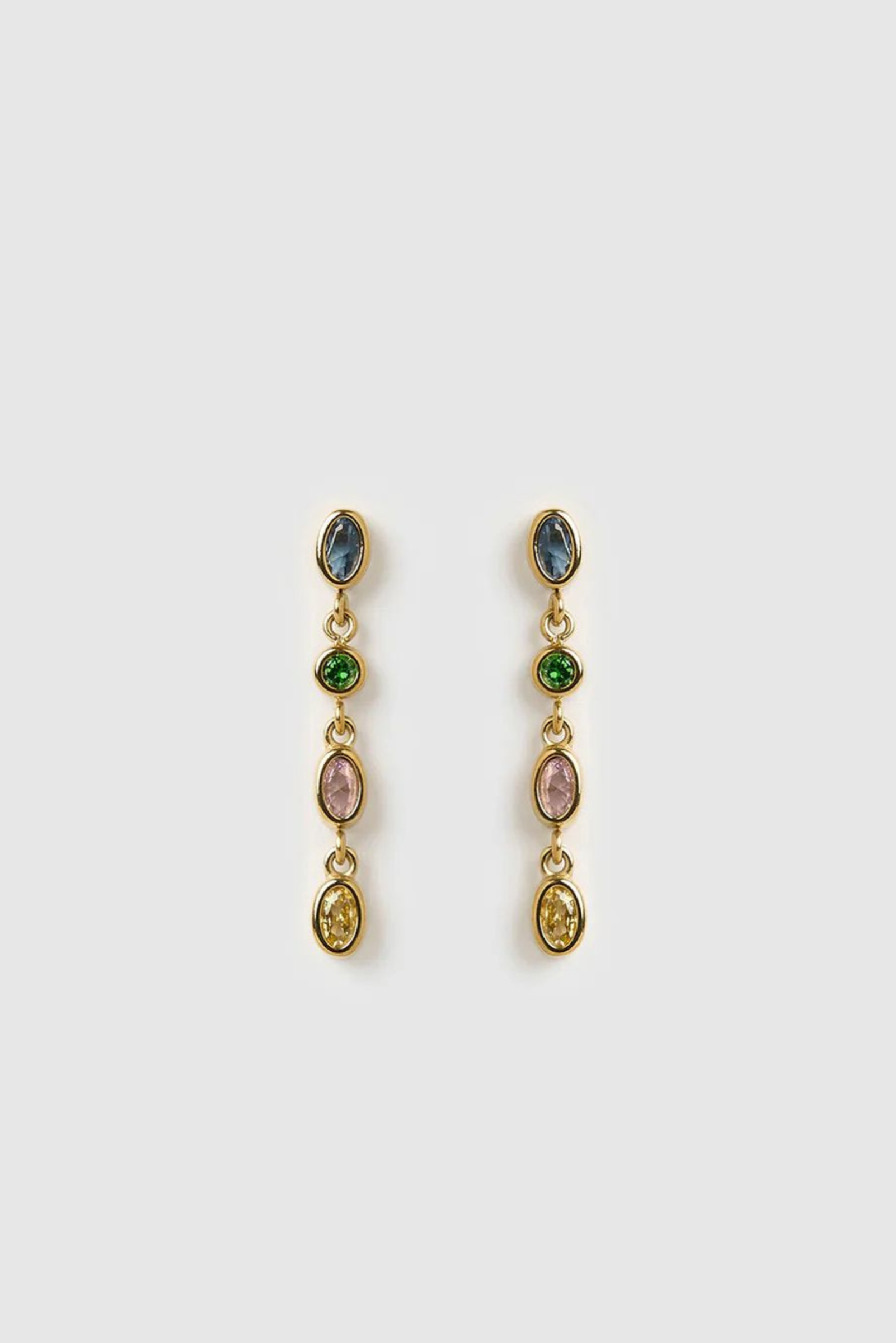 Isadora Gold Earrings - Multi Blue