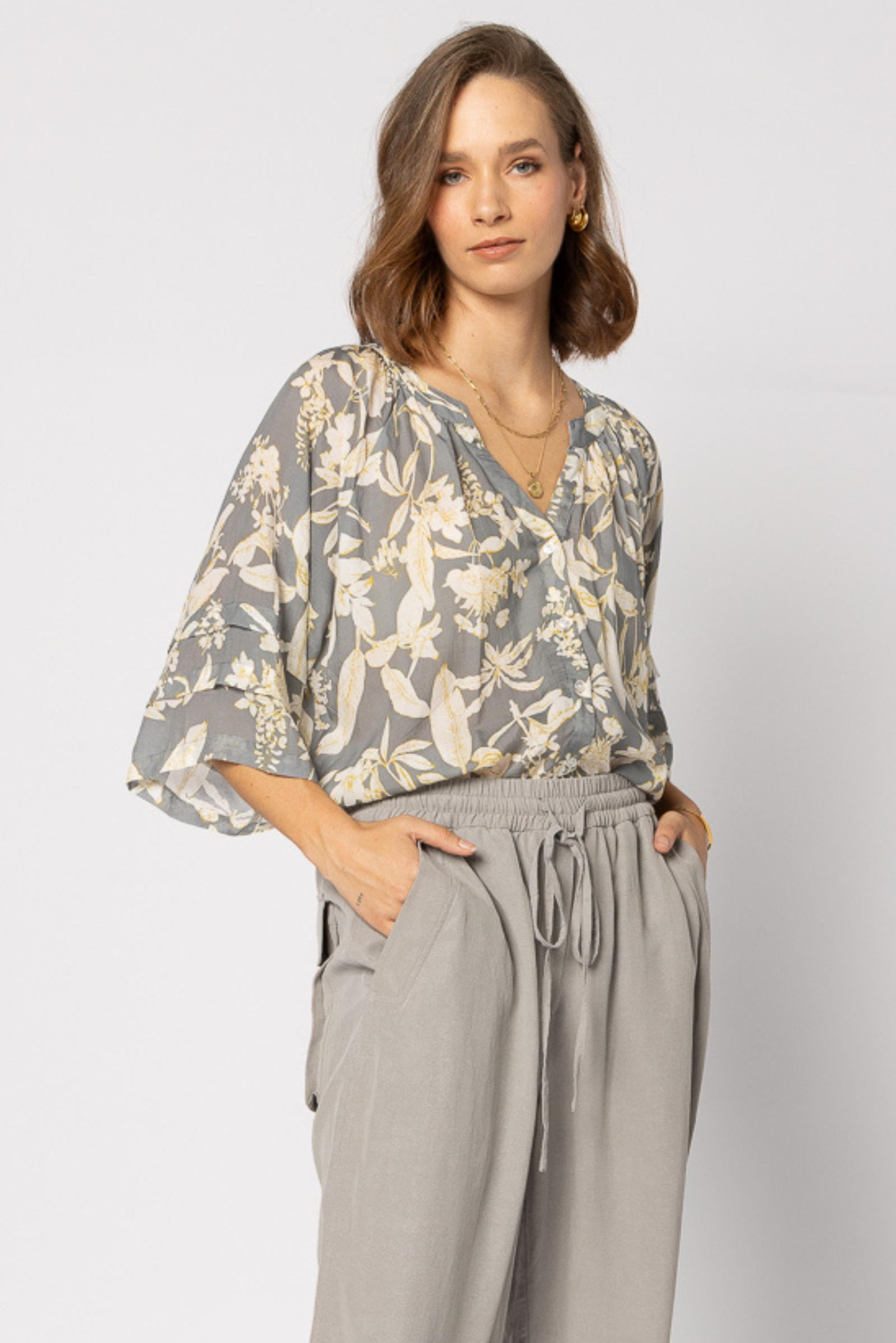 Frond Blouse - Dusk Floral