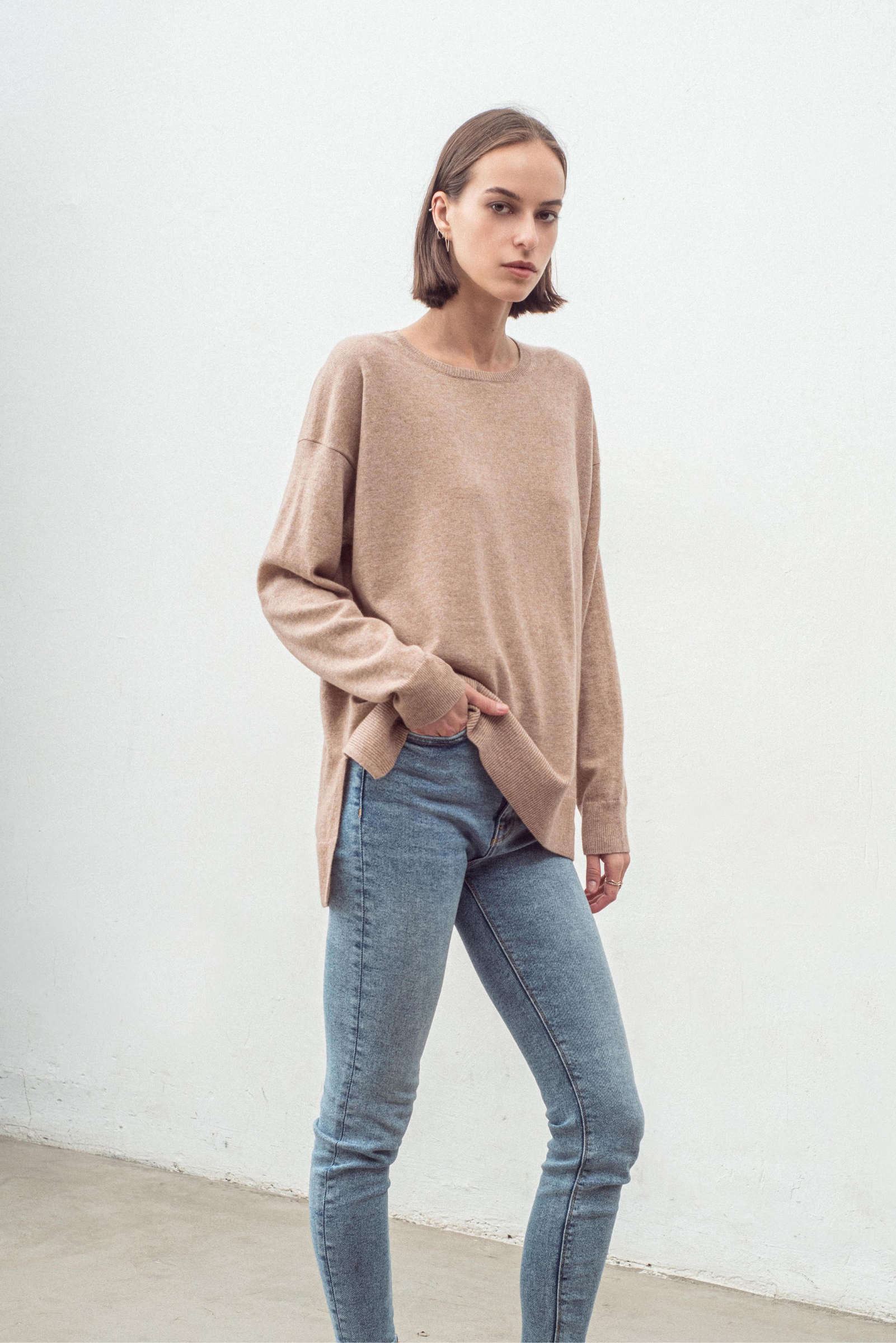 Cashmere Blend Pullover N.184W - Toffee