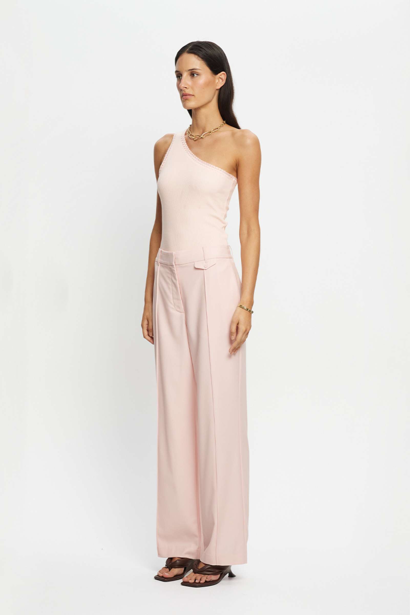 Tallulah One Shoulder Tank - Pink