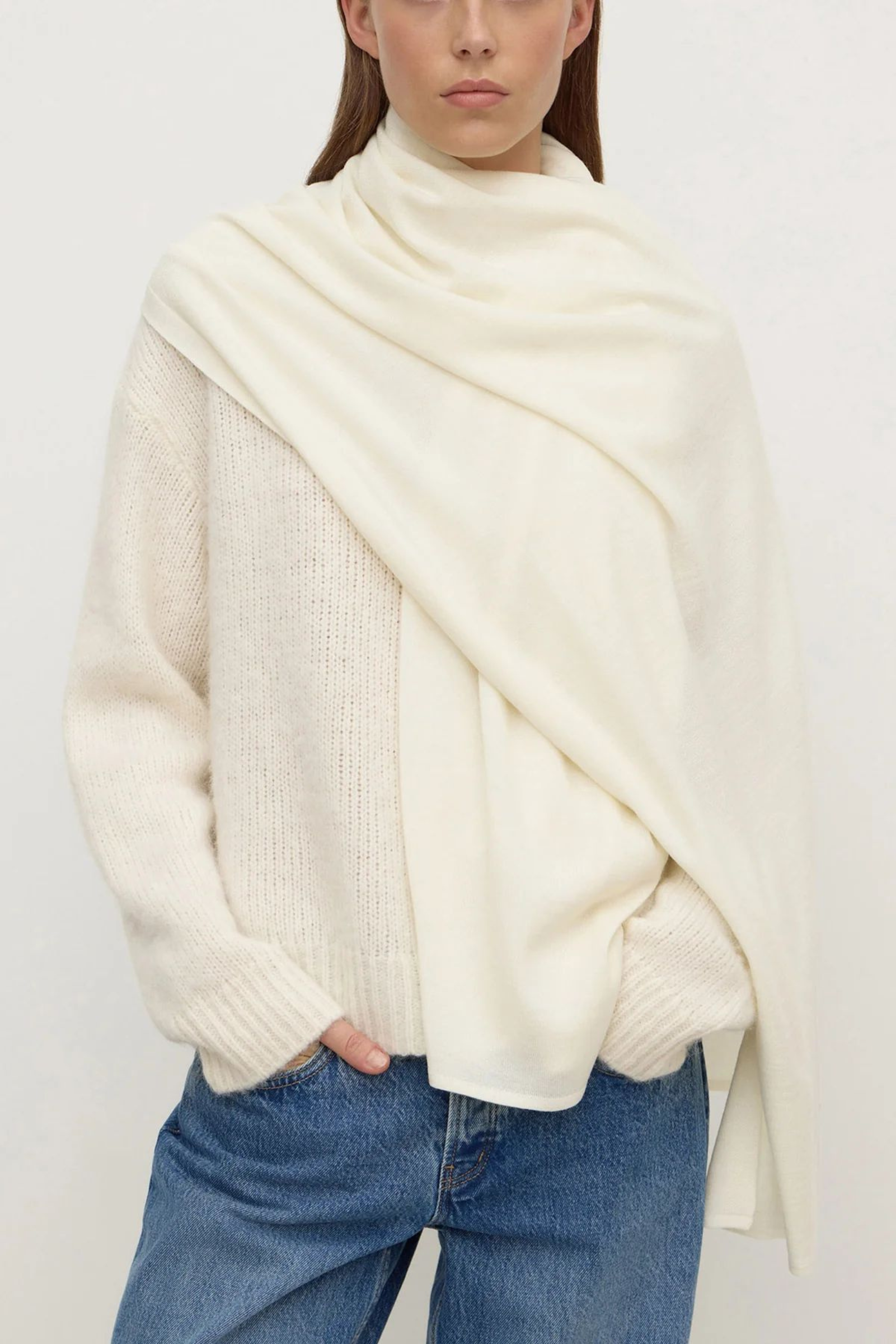 Wool Scarf - Cream