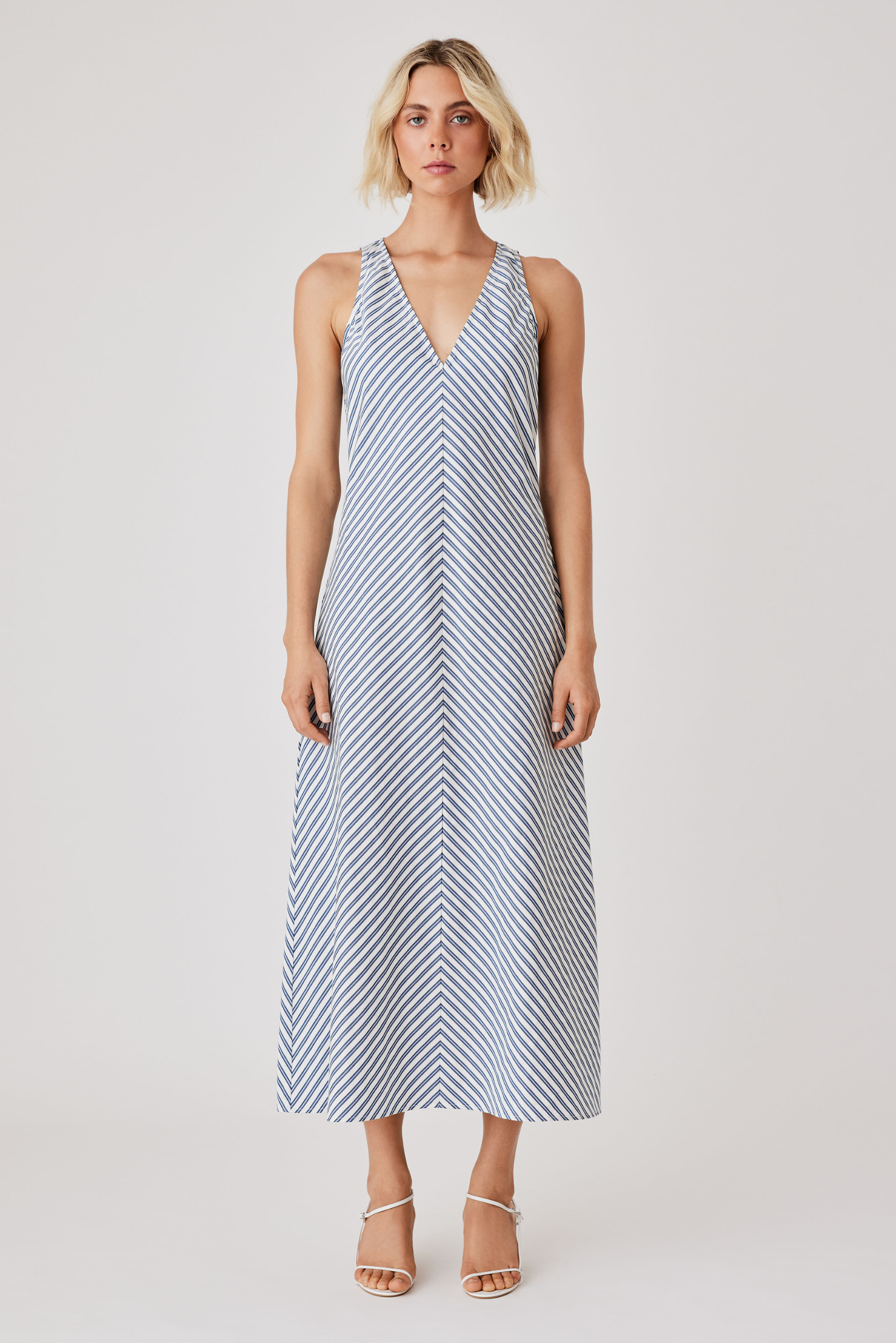 Broadwalk Midi Dress - Blue Stripe