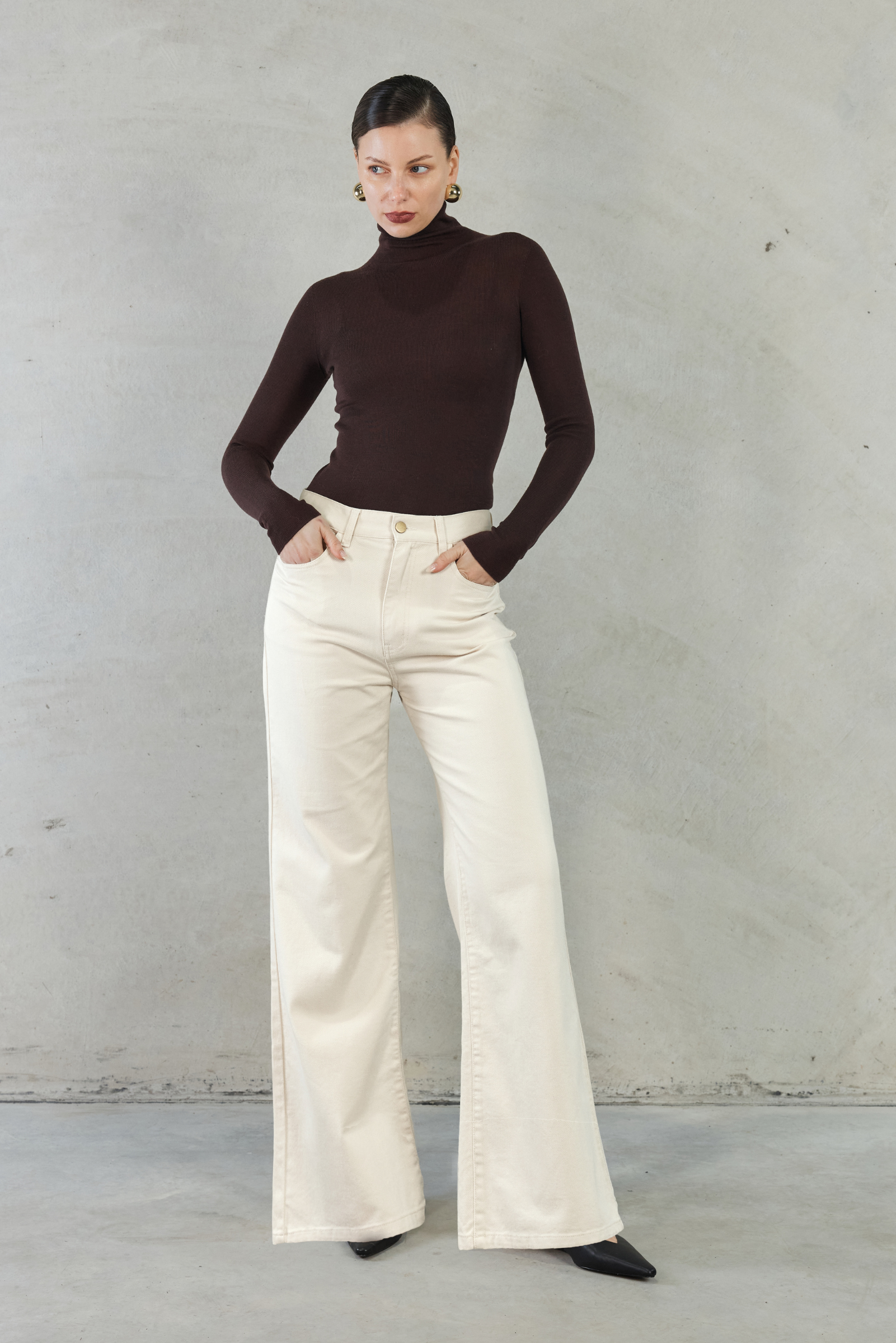 Josefina Denim Pants - Cream