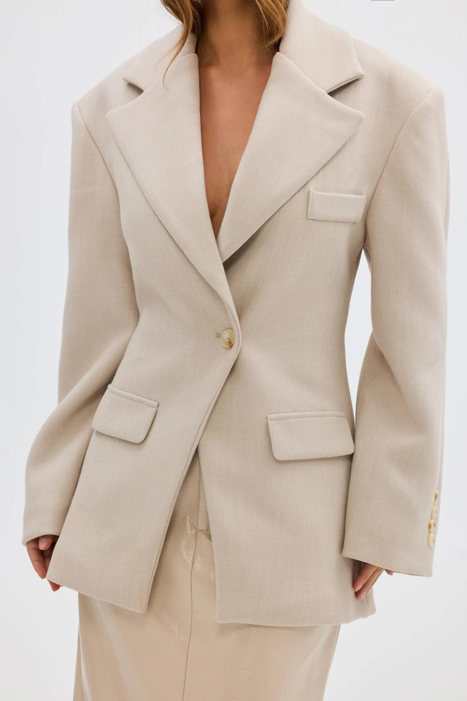 Cinched Blazer - Dove Grey