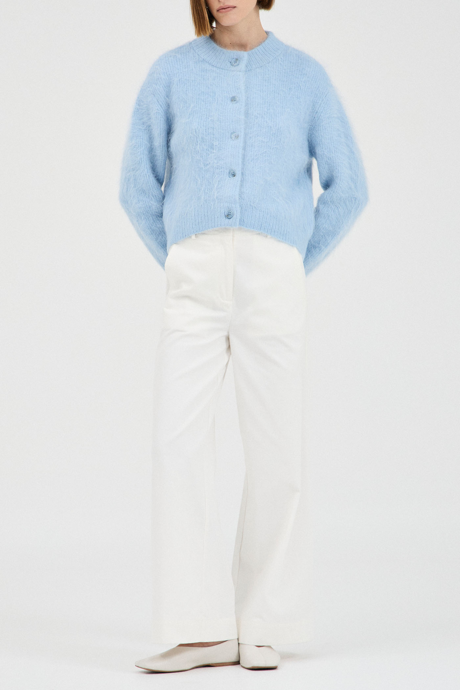 Beaujolais Fluffy Cardigan - Baby Blue