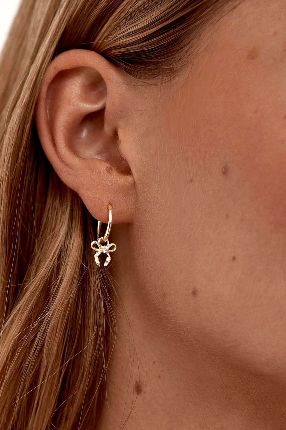 Forever More Bow Hoops - Gold