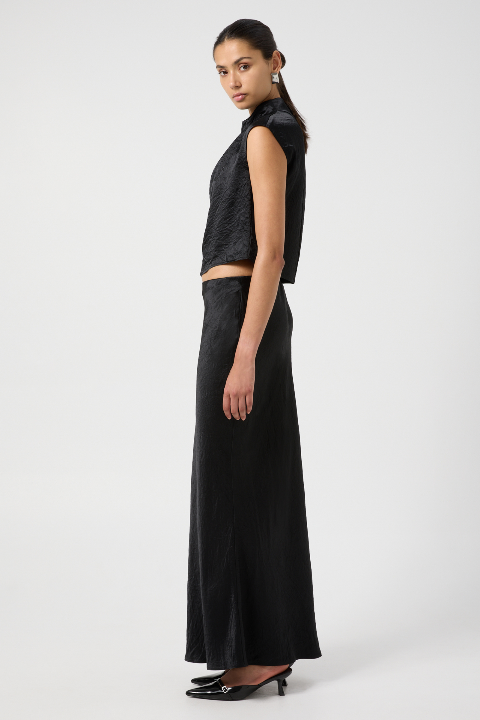 Bias Maxi Skirt - Black