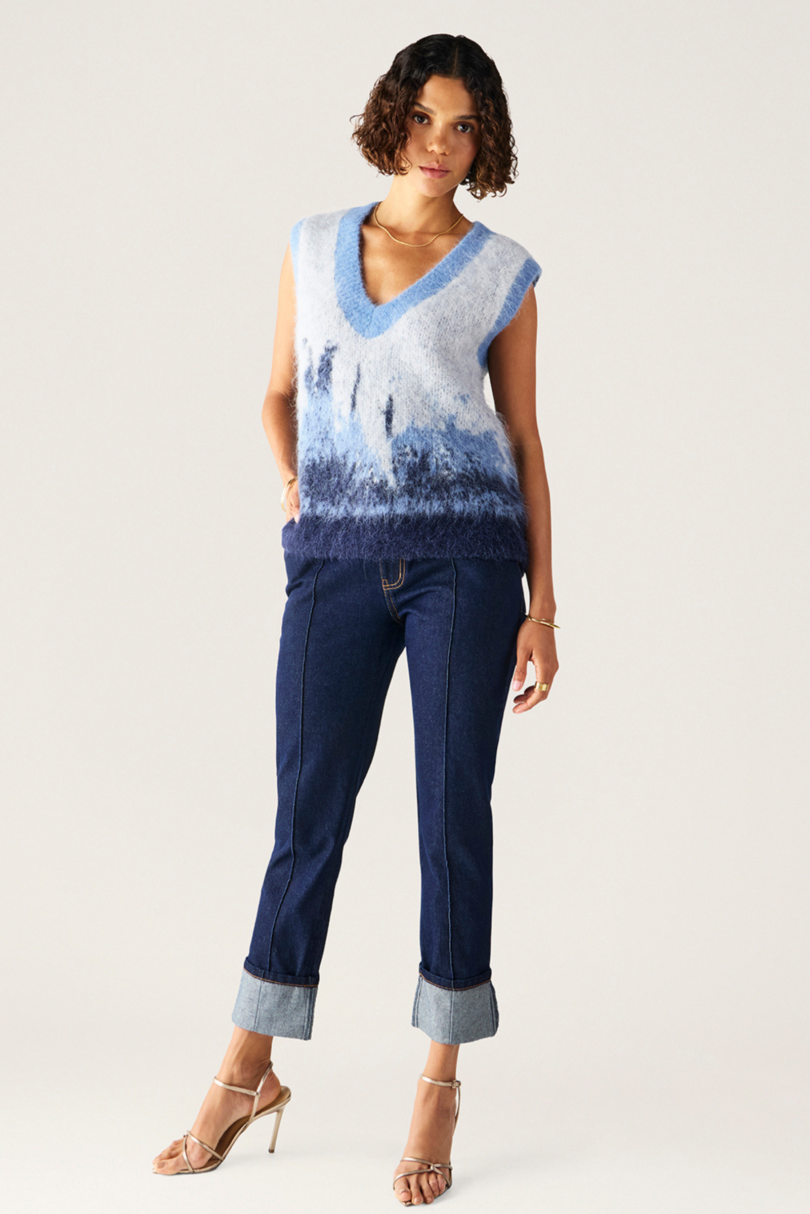 Colette Knit Vest - Blue