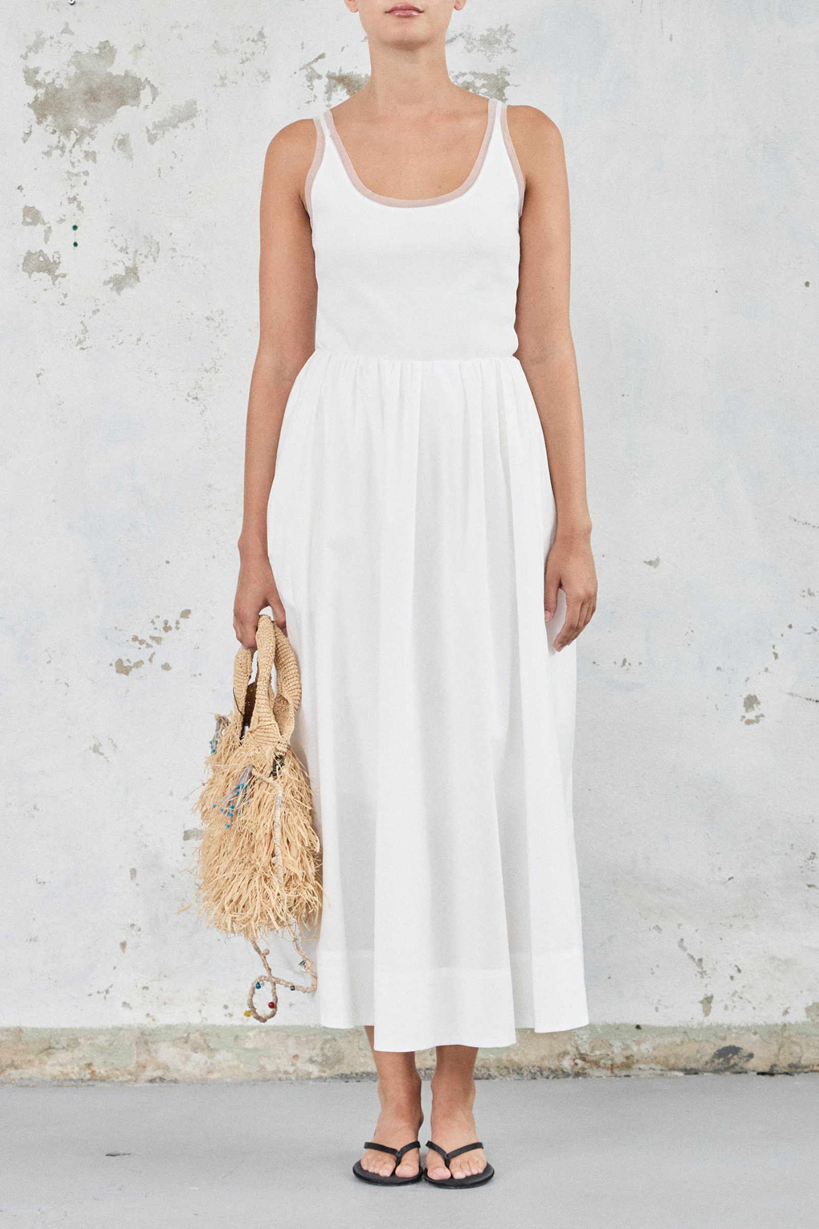 The Cotton Mesh Tank - White