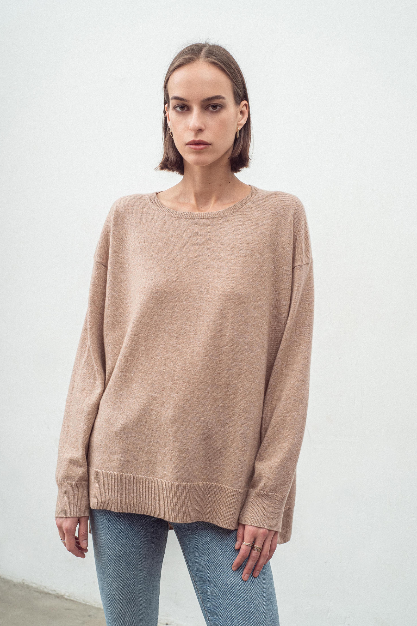 Cashmere Blend Pullover N.184W - Toffee