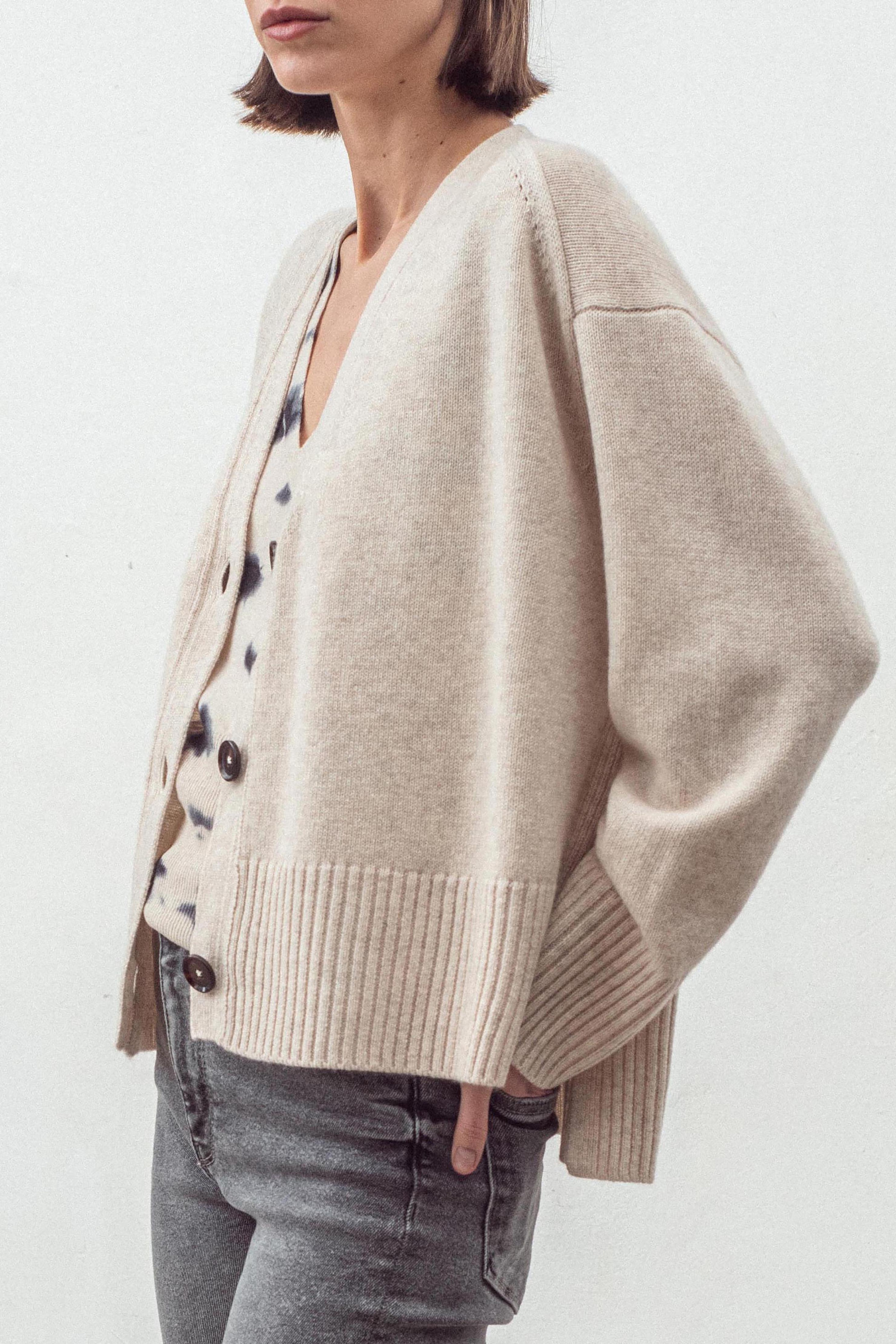 Cashmere Blend Cardigan N.99W - Shell