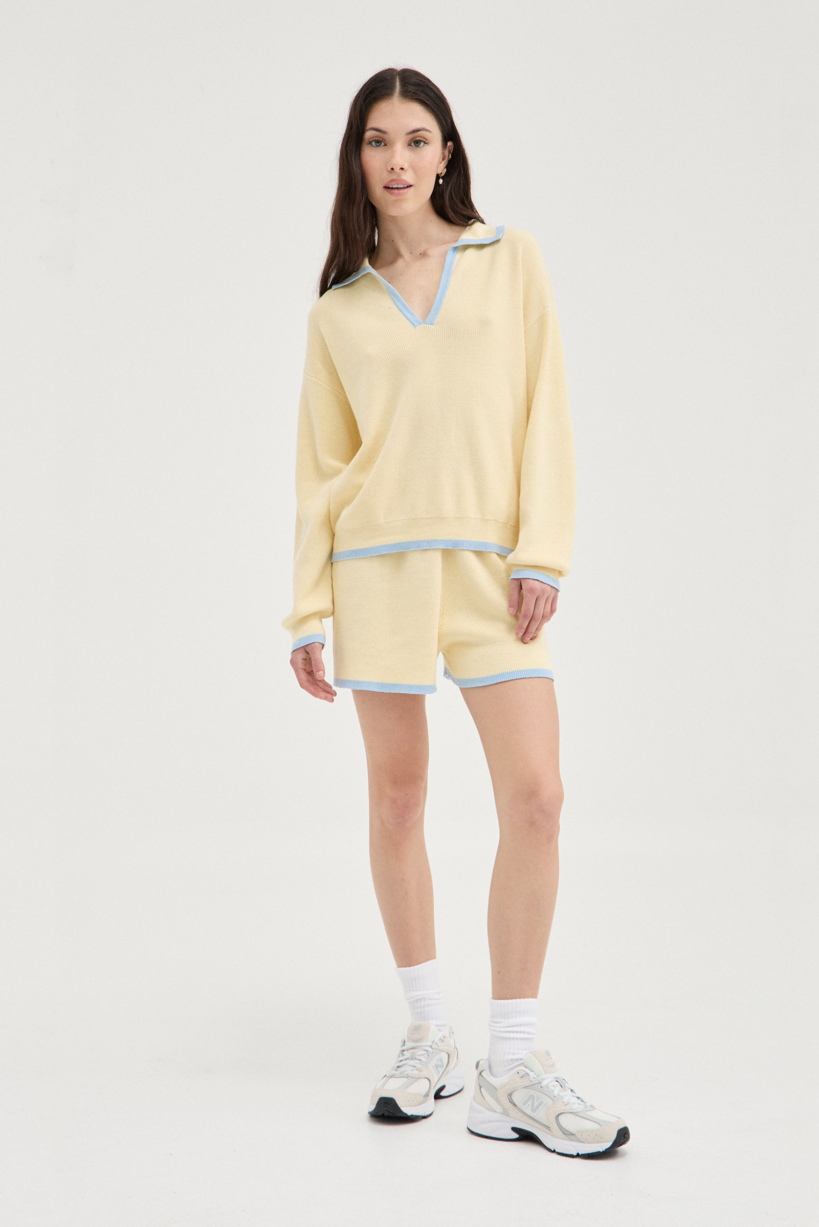 Contrast Polo Knit - Butter