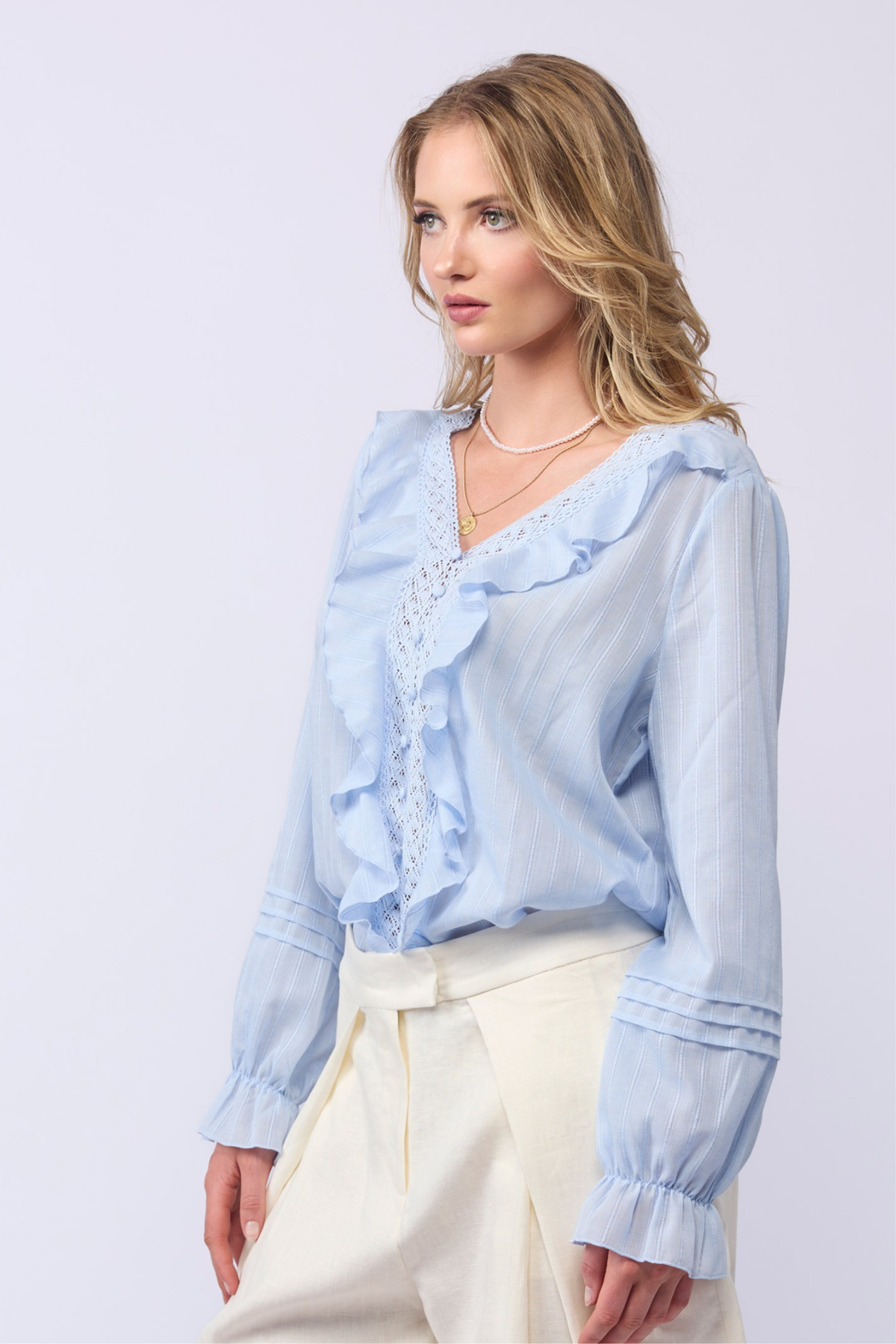 Amelia Blouse - Soft Blue