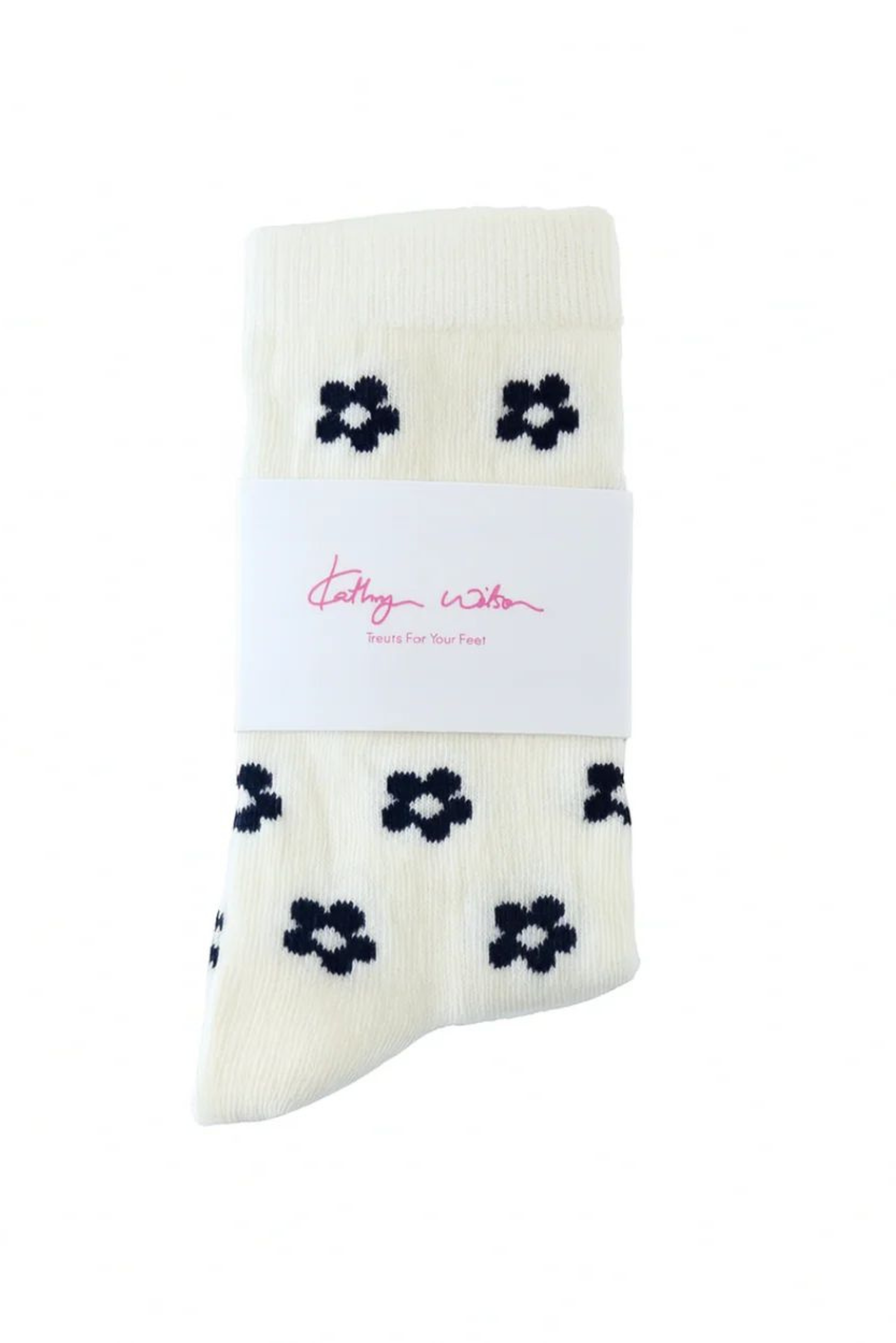 Kathryn Wilson Socks - Black Flowers