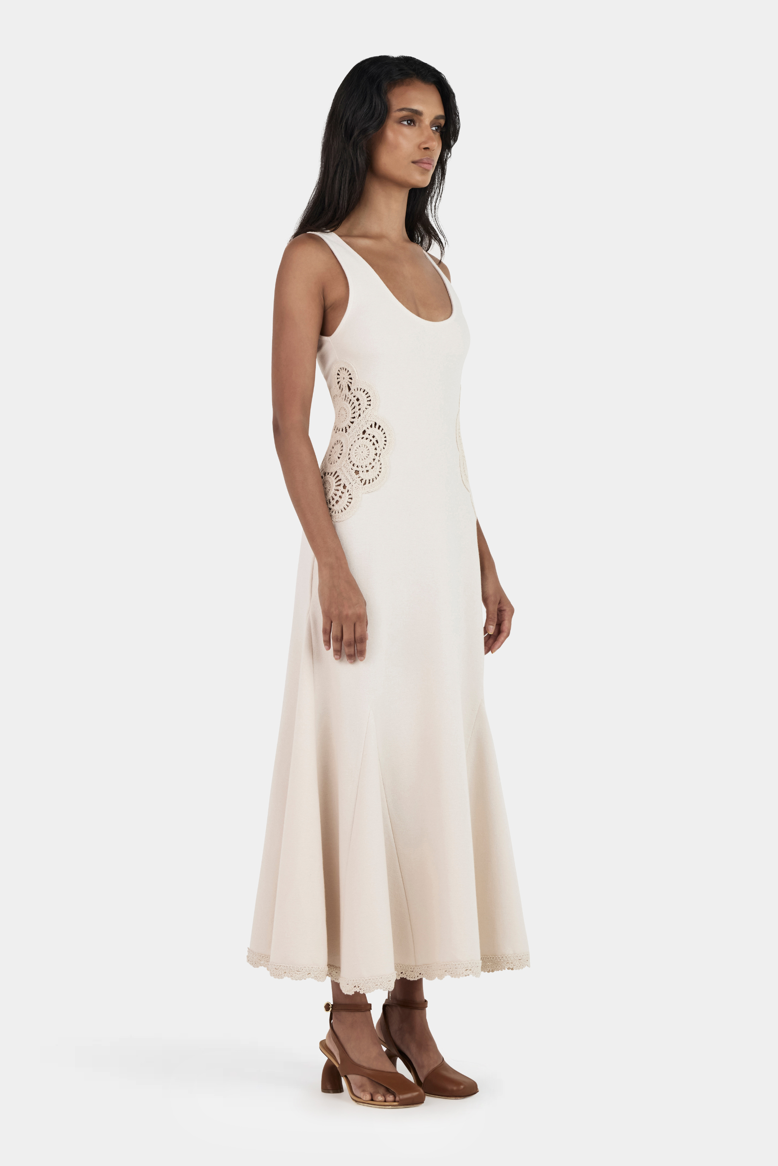 Ivy Crochet Dress - Sandstone