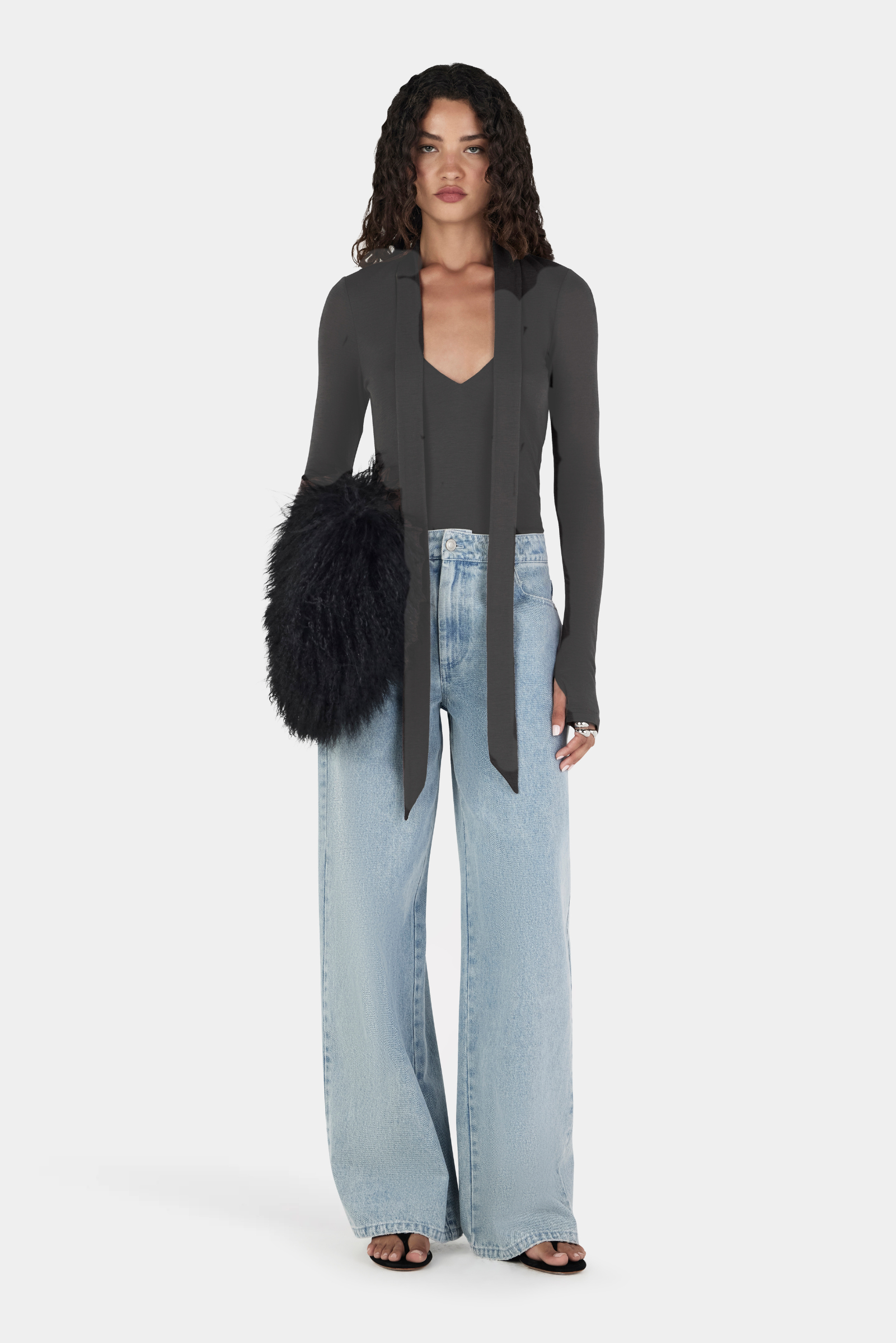 Vinny Wool Top - Charcoal