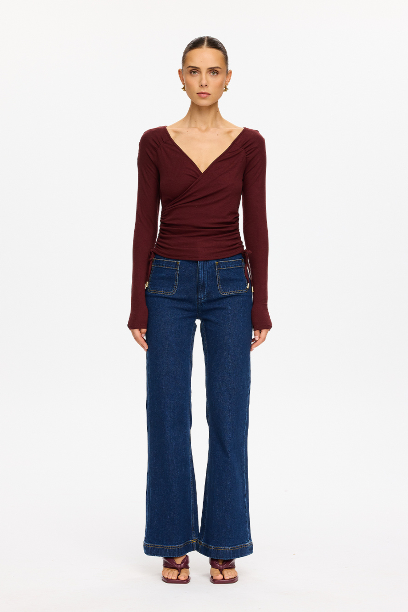 Demi Jersey Top - Deep Plum
