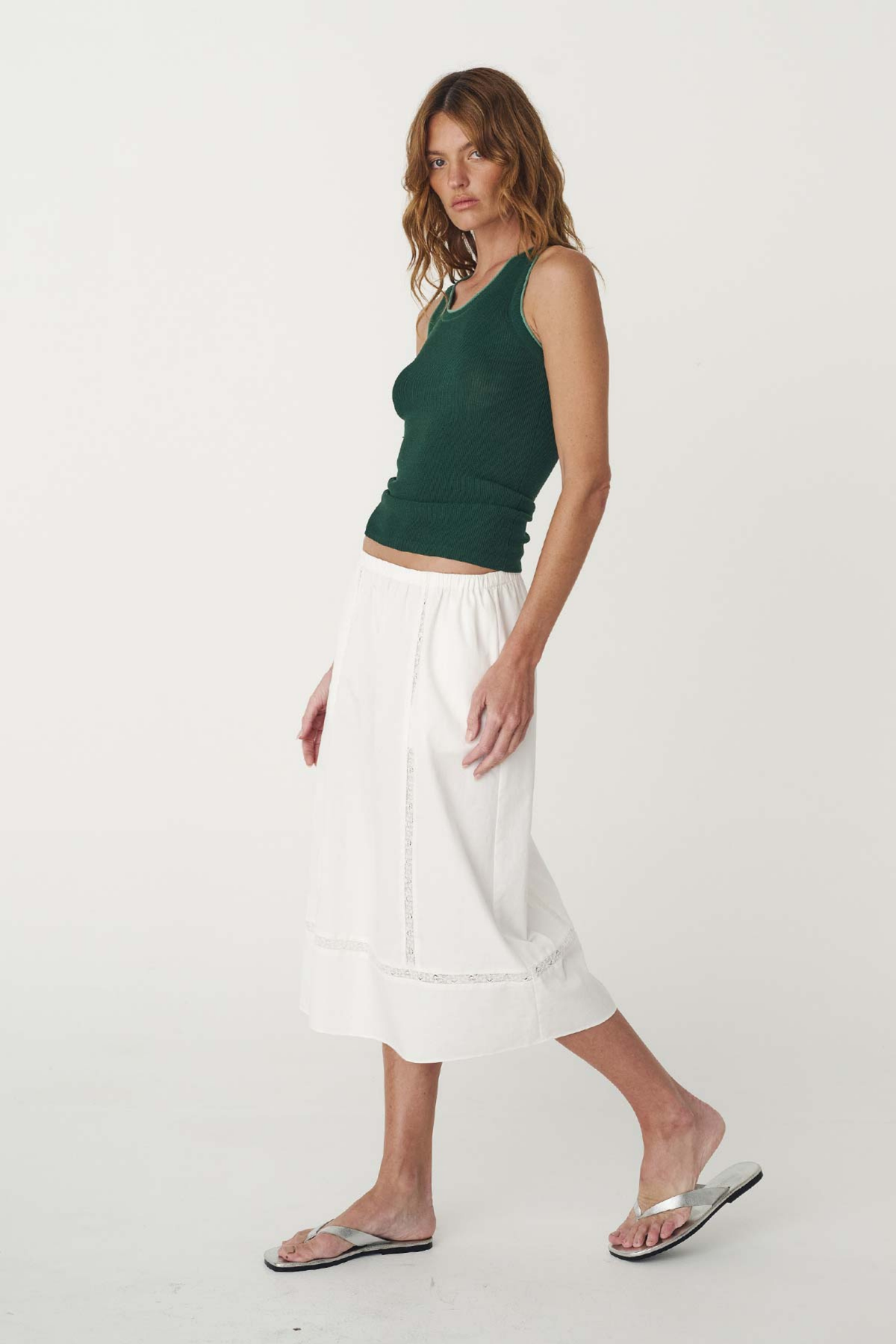 Suri Lace Midi Skirt - Bone
