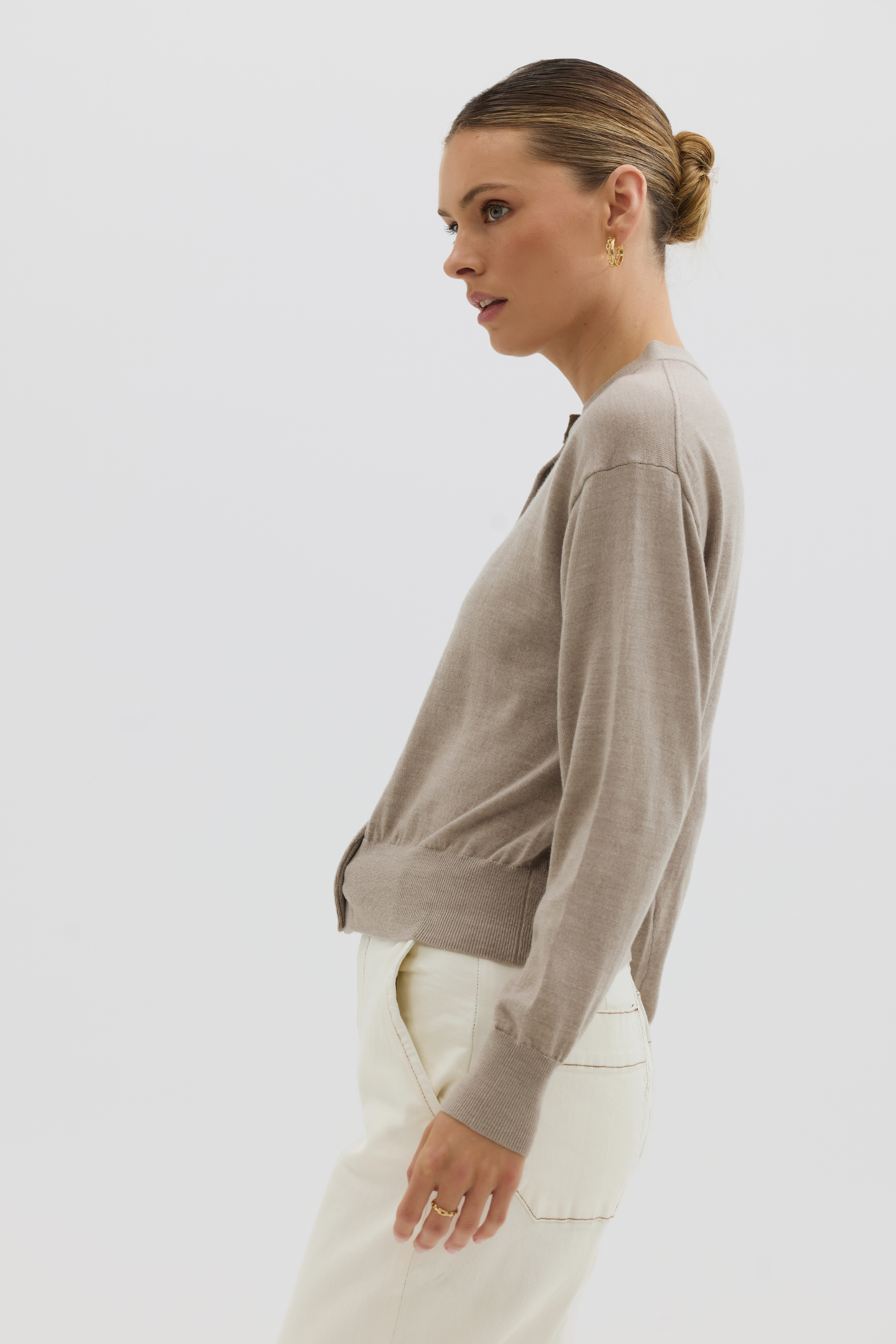 Classic Cardigan - Biscuit