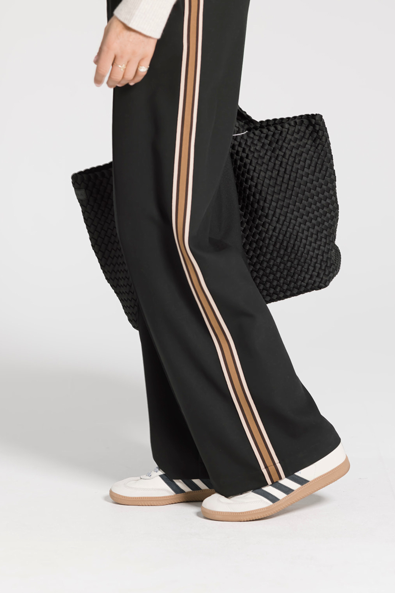 Riley Pants - Black & Coffee Stripe