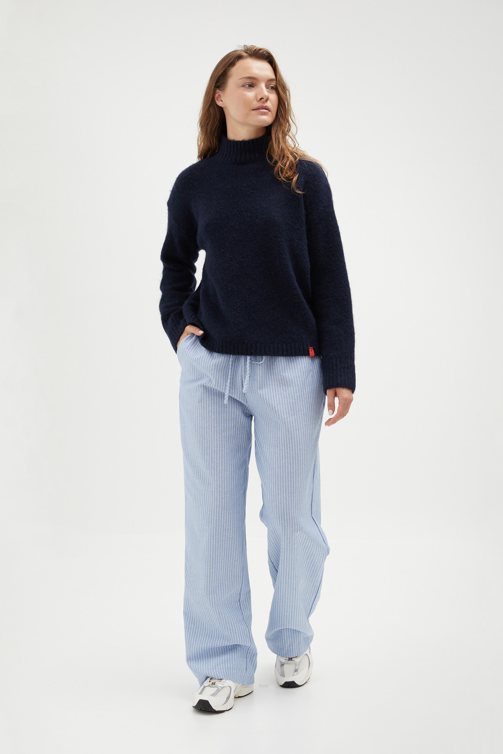 Mock Neck Knit - Navy